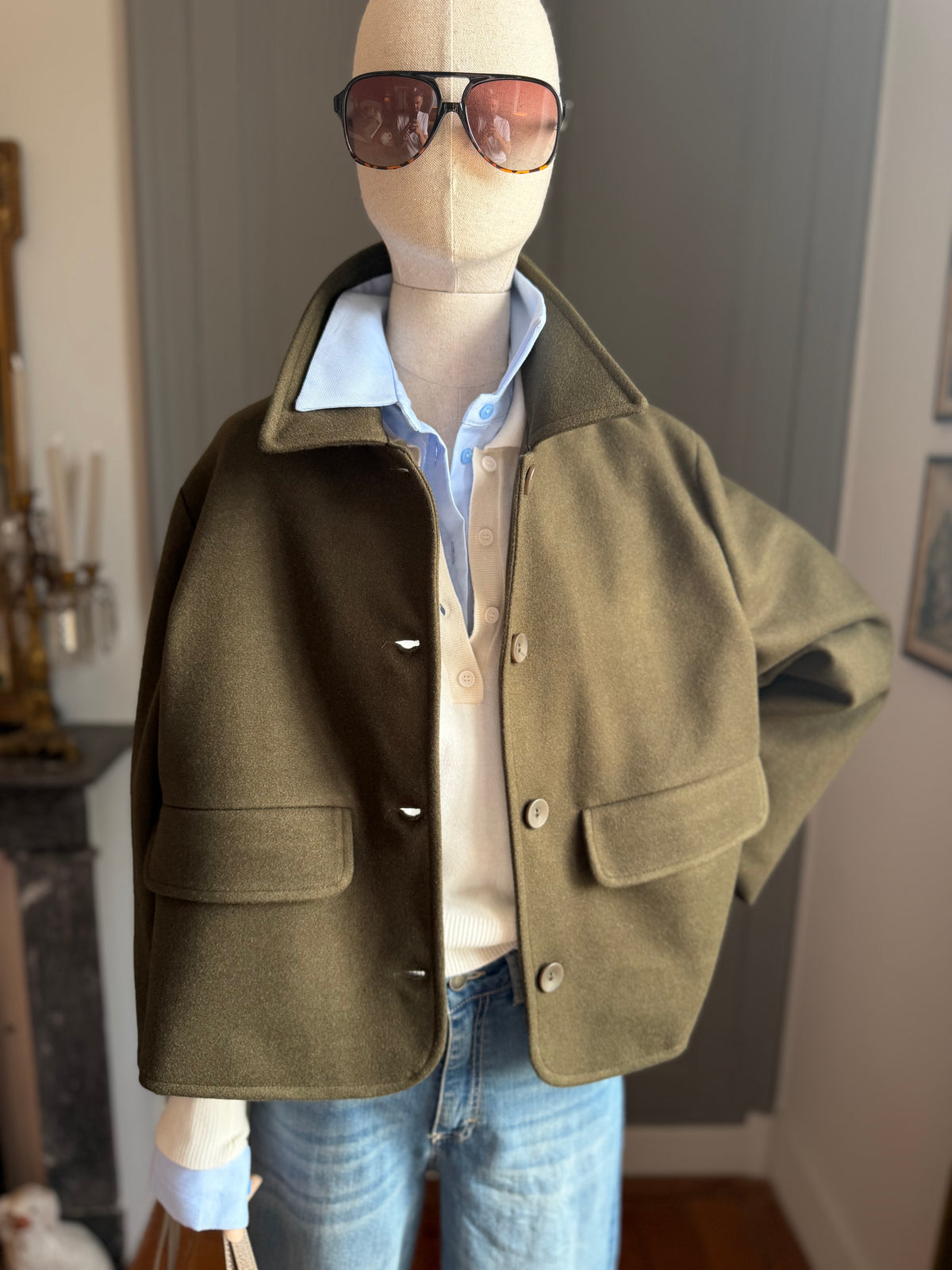 Cappottino corto verde militare