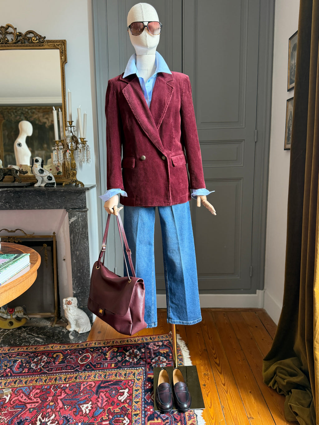 Blazer velluto coste bordeaux