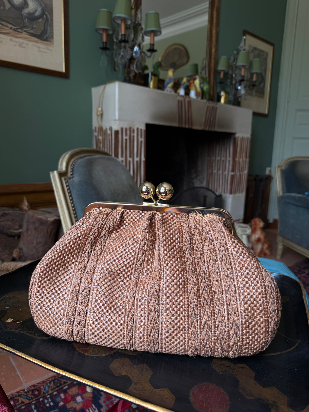 Pochette raffia