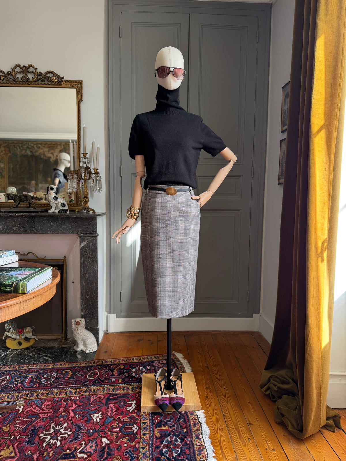 Prince of Wales pencil skirt