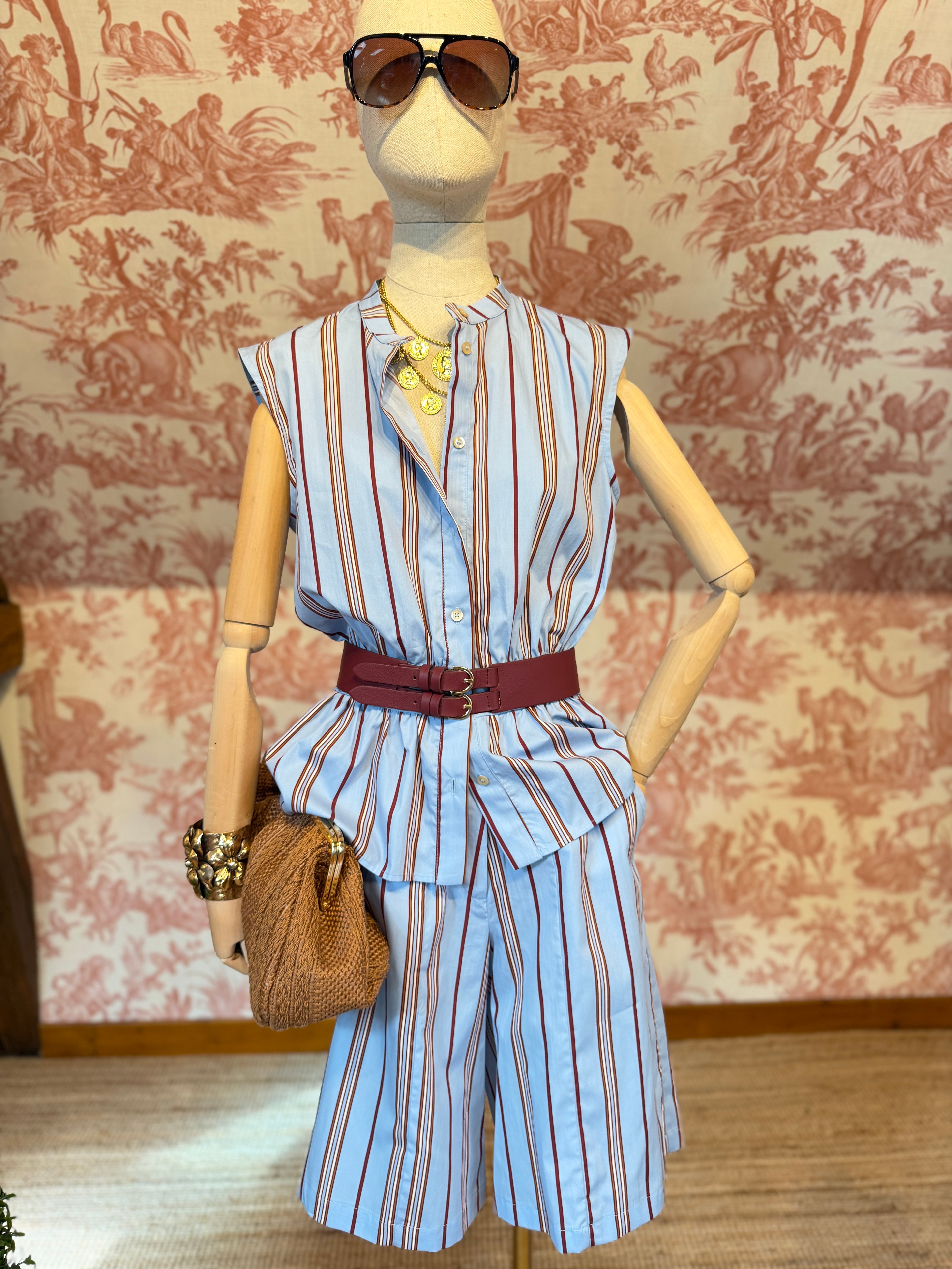 Light blue striped shorts