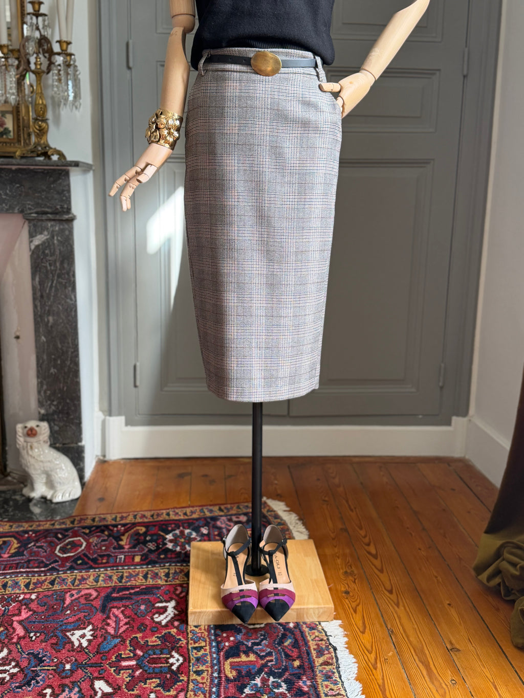 Prince of Wales pencil skirt
