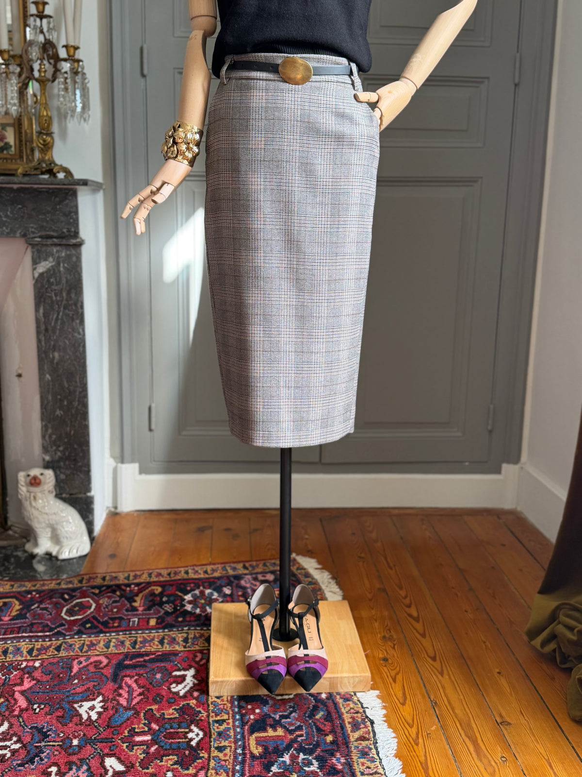 Prince of Wales pencil skirt