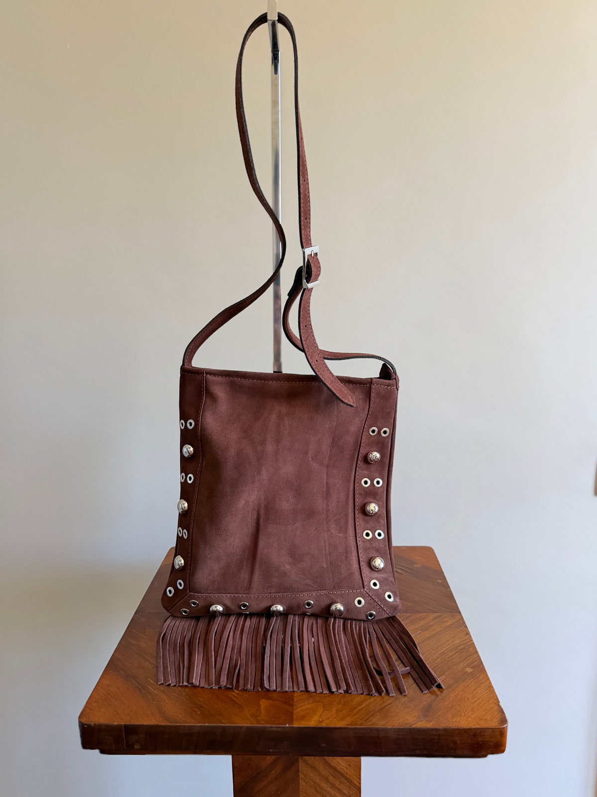 Tan suede shoulder bag
