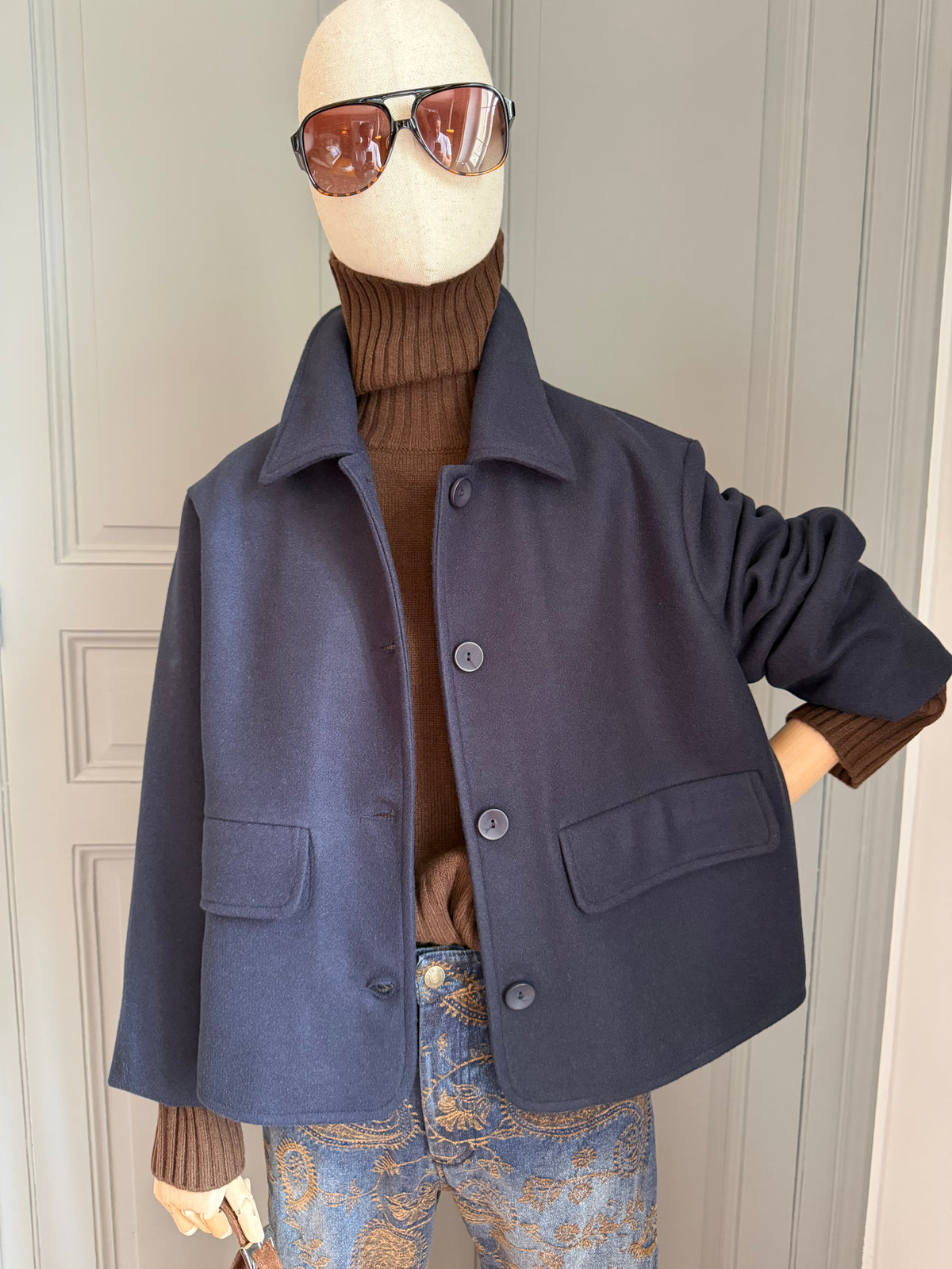 Cappottino corto blu