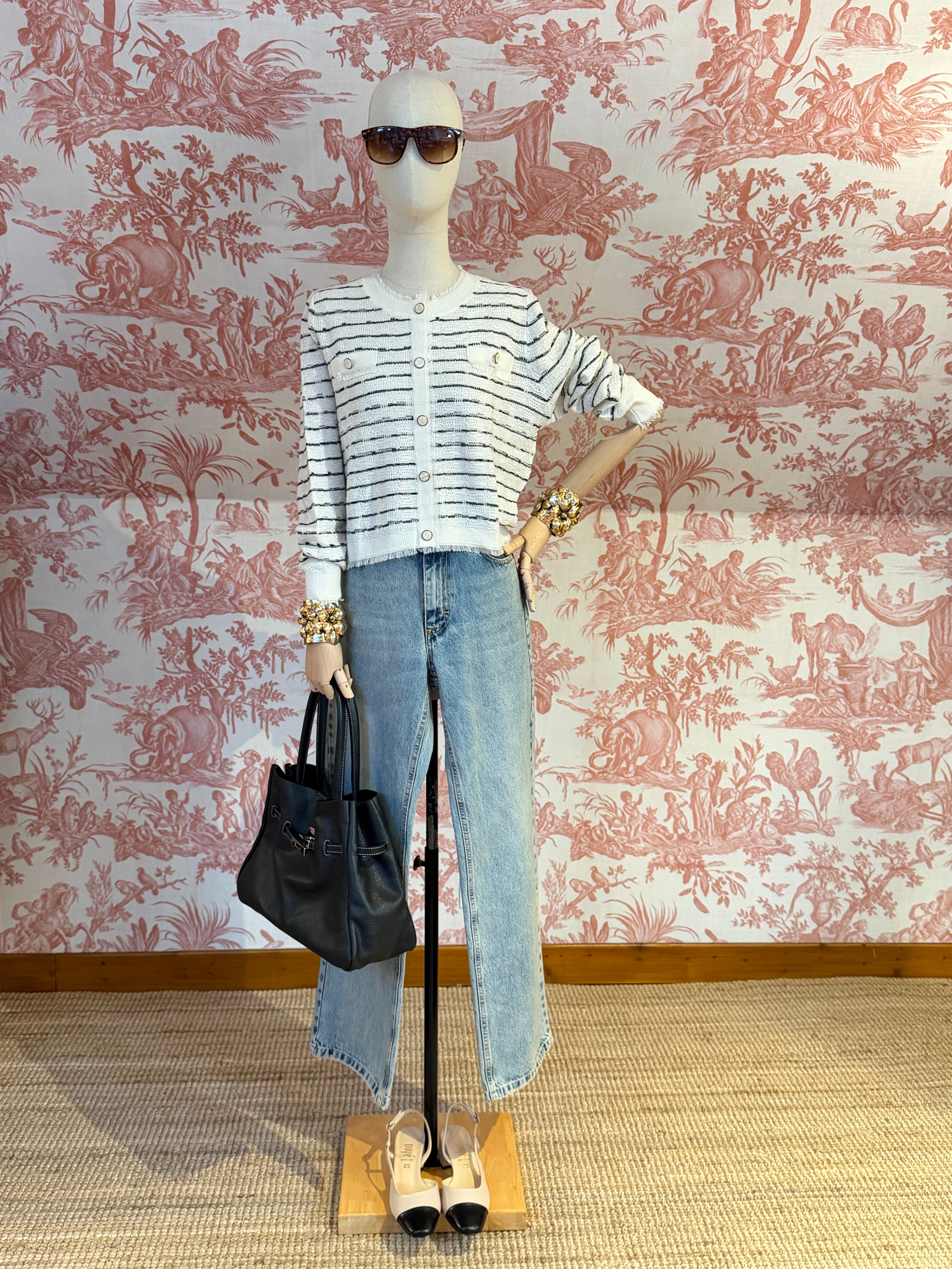 Maglia effetto cardigan