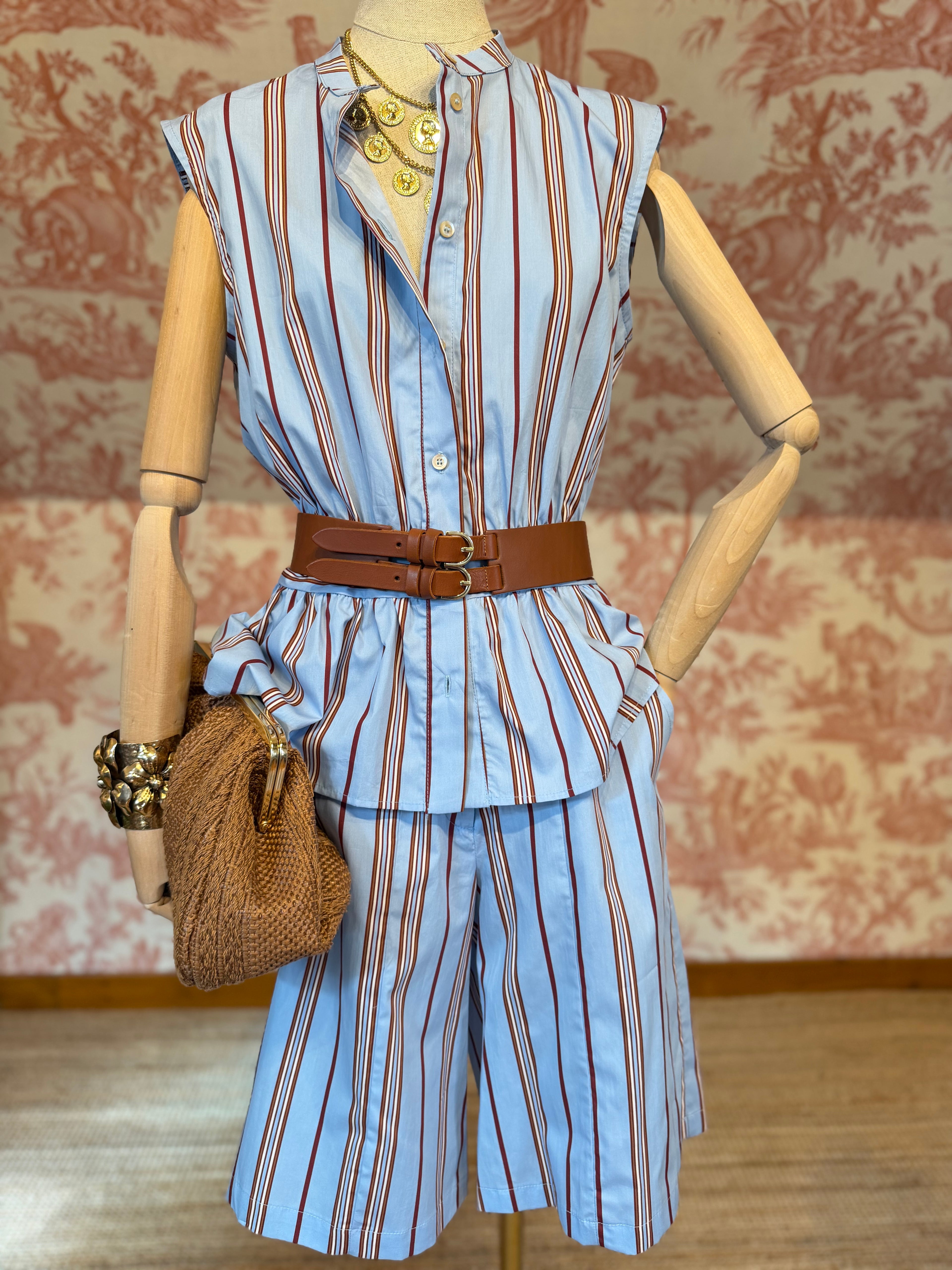 Light blue striped shorts