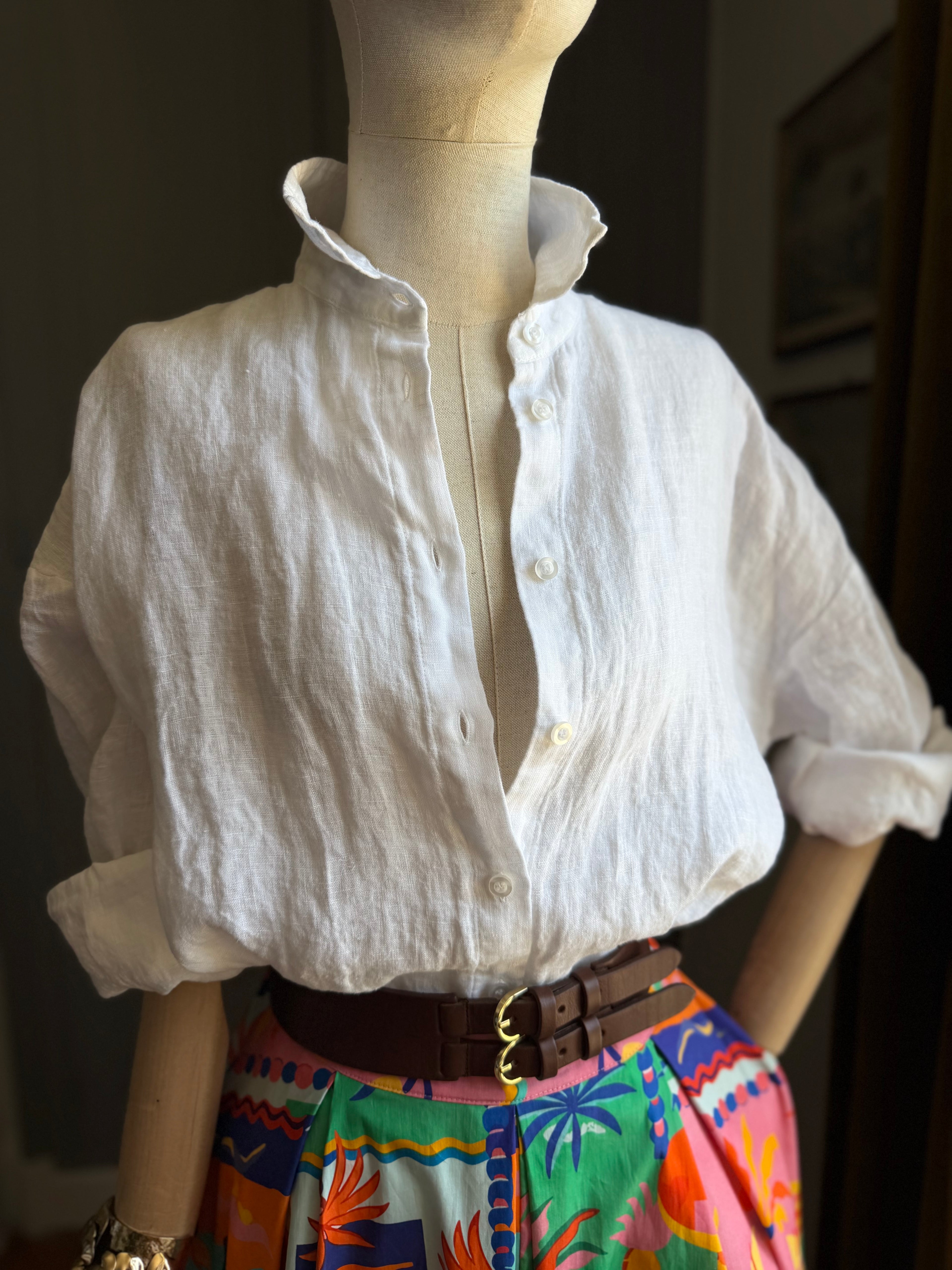 Camicia puro lino bianca