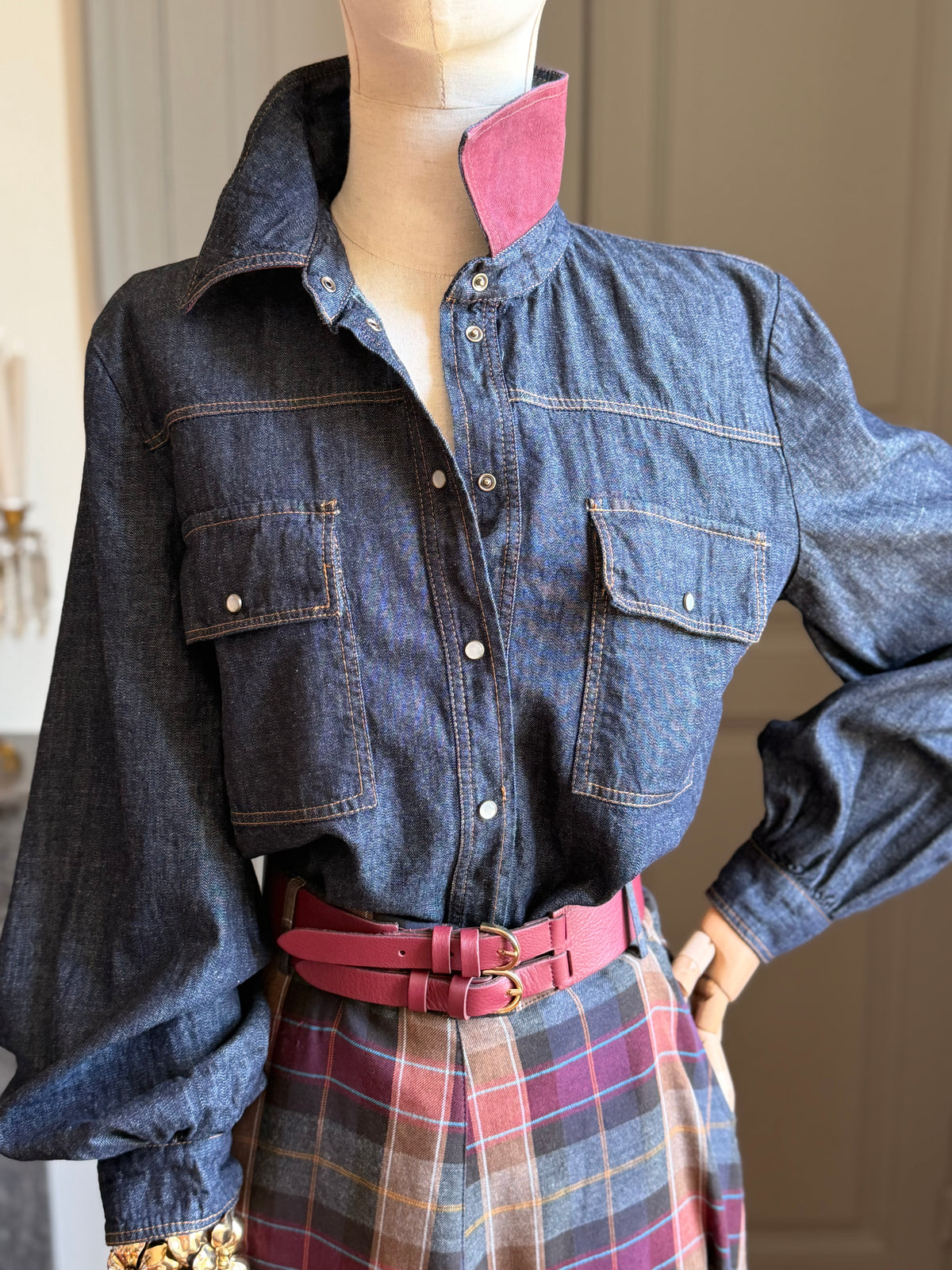 Camicia denim scuro