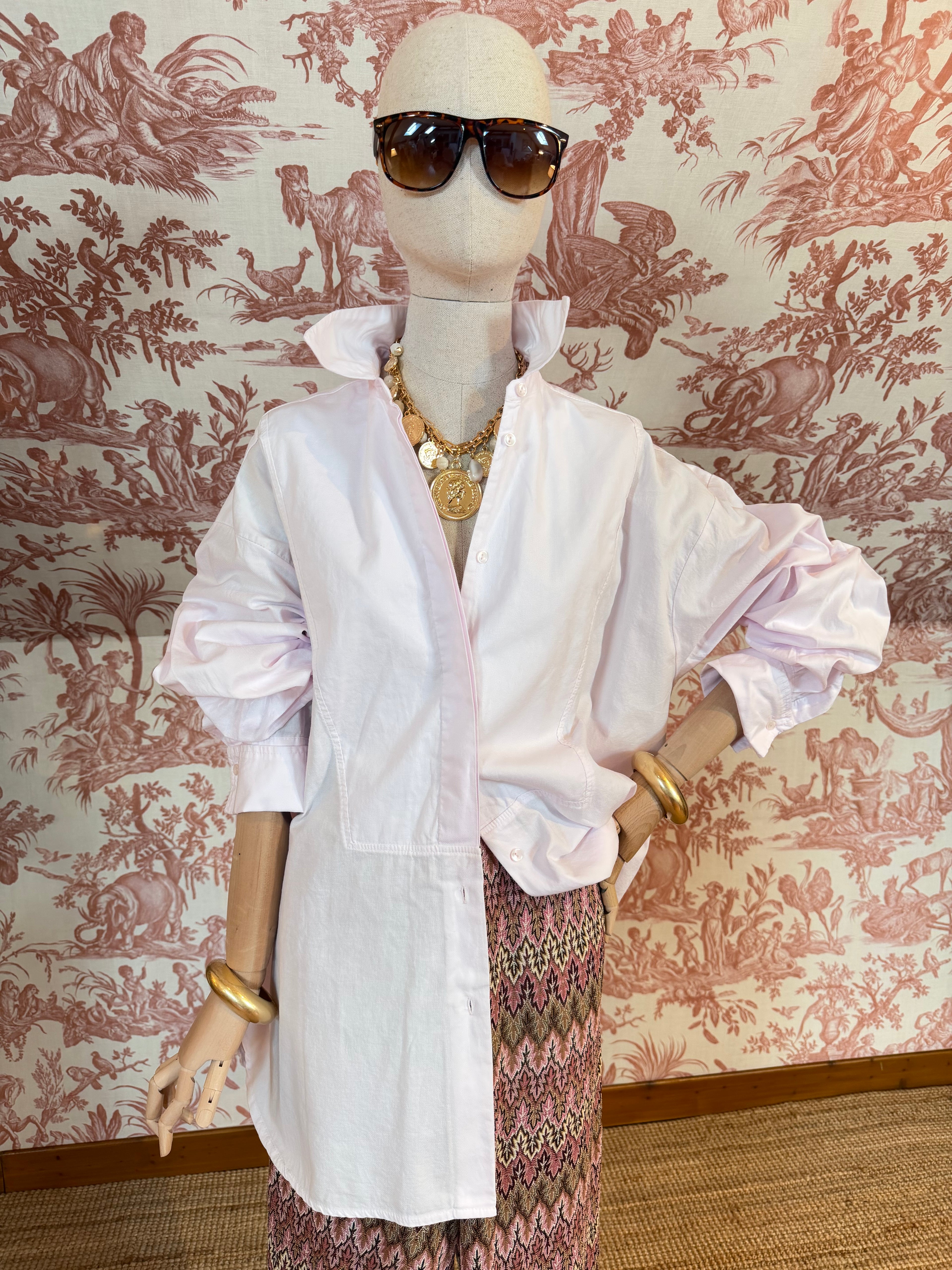 Maxi camicia rosa