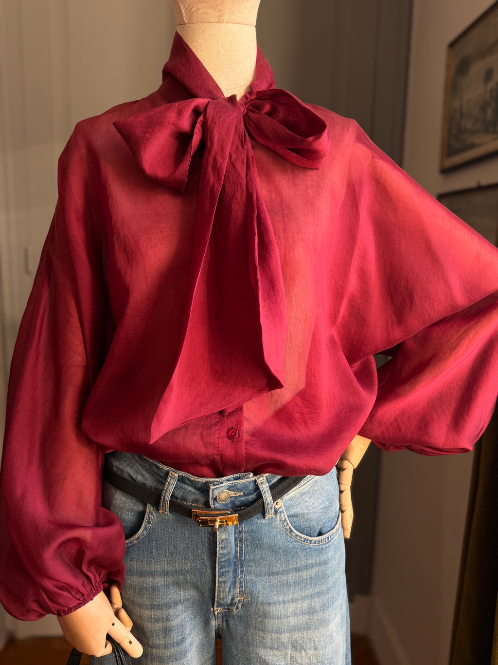 Blusa fiocco burgundy