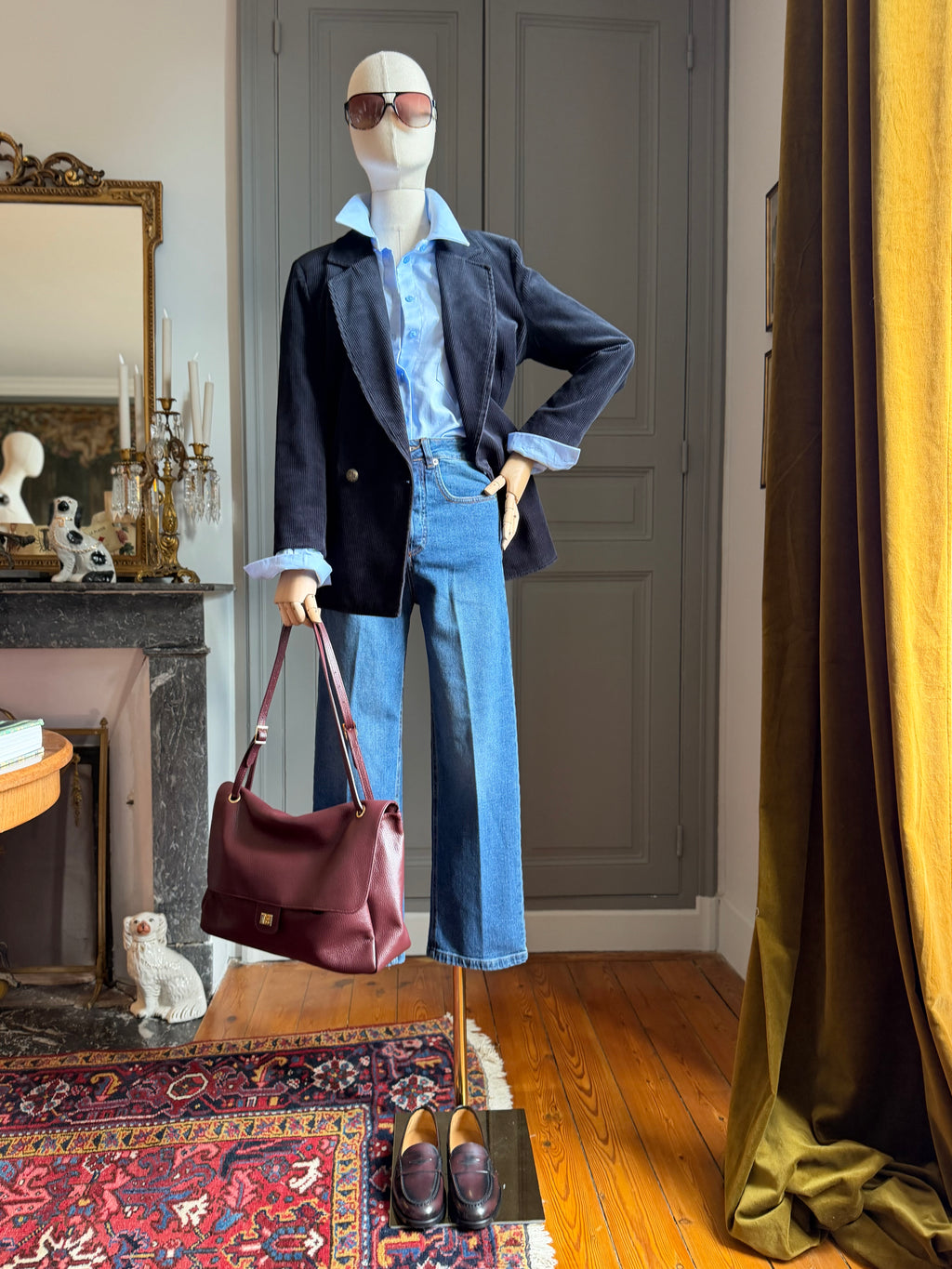 Blazer velluto coste blu