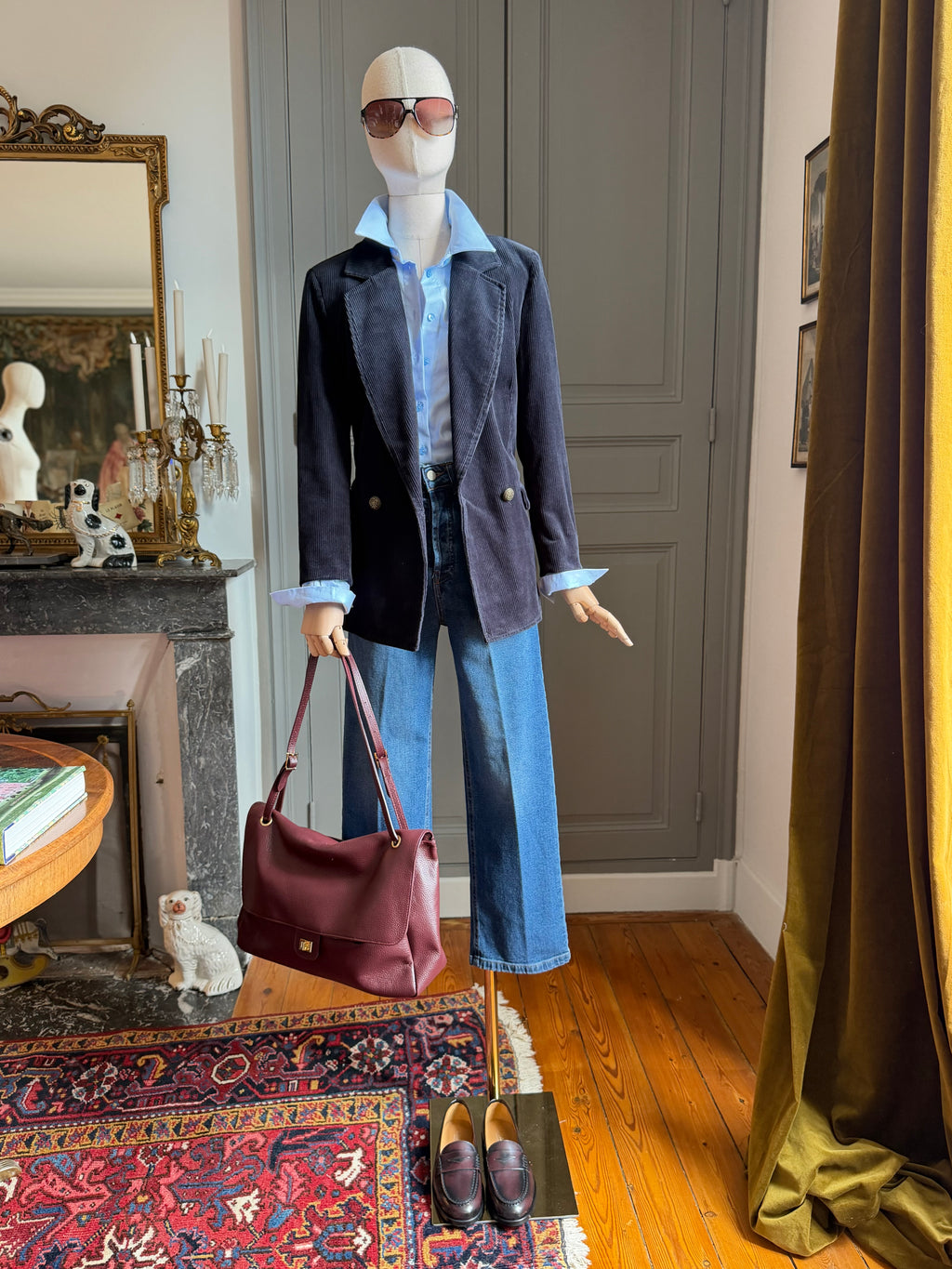 Blazer velluto coste blu