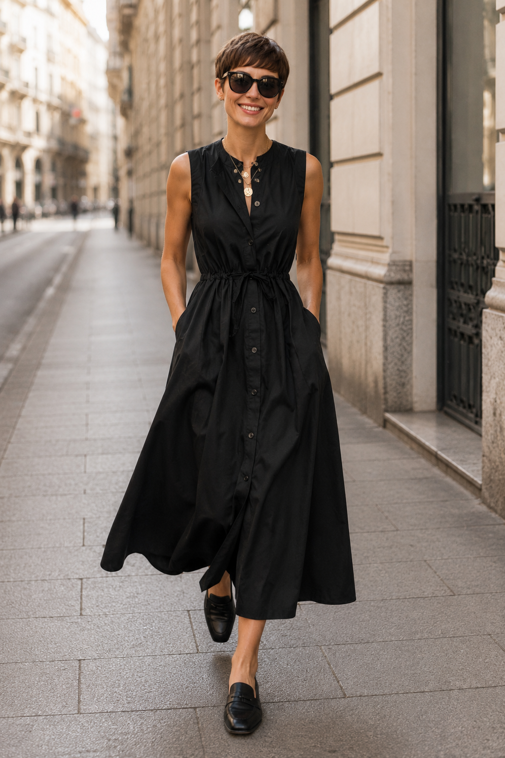 Black cotton dress