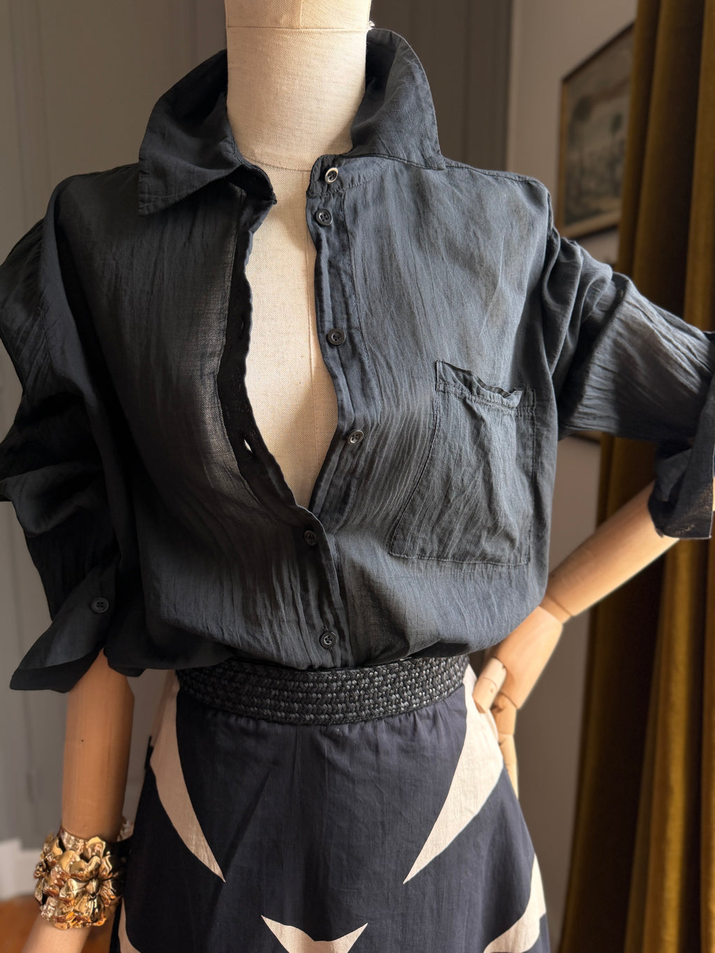Camicia mussola nera