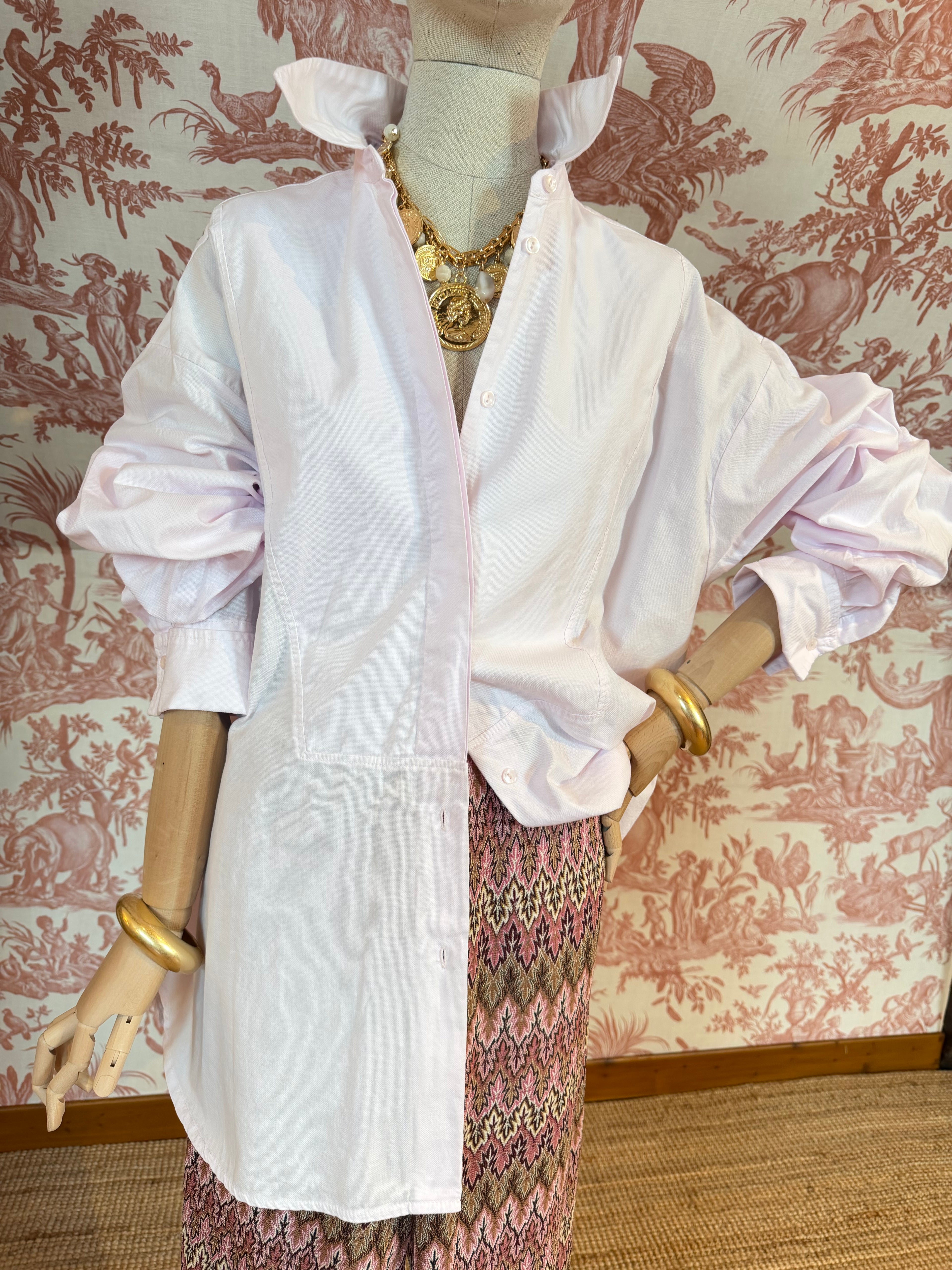 Maxi camicia rosa