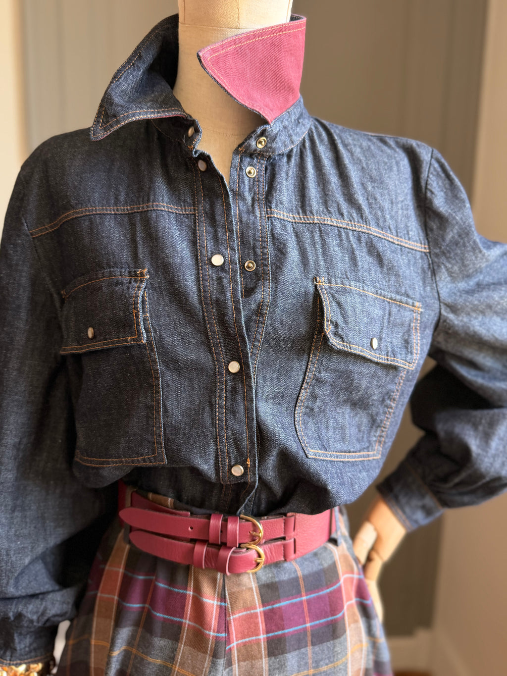 Camicia denim scuro
