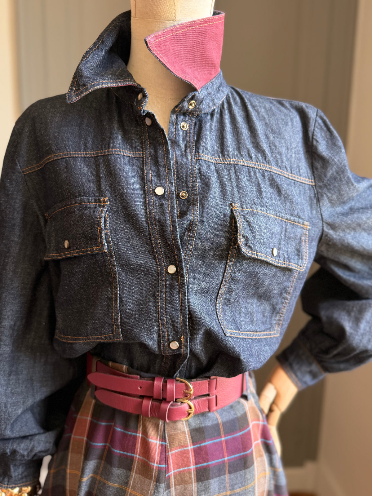 Camicia denim scuro