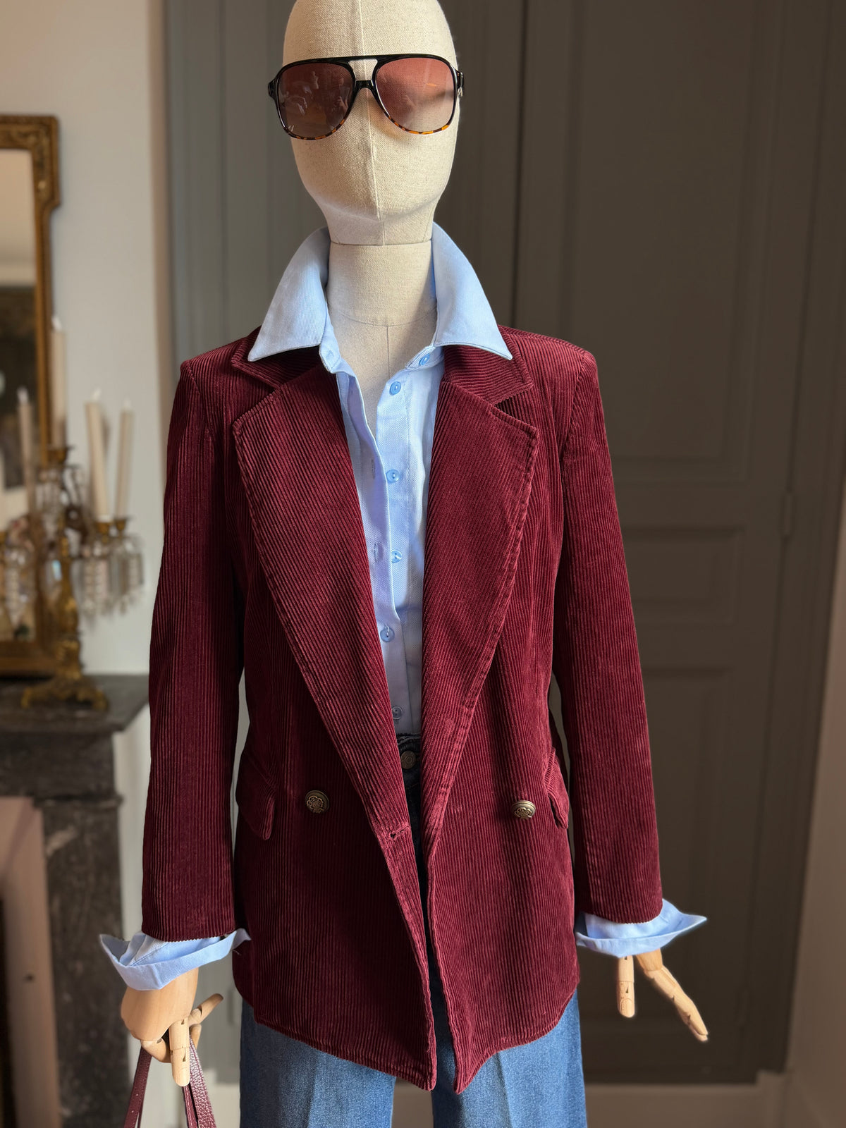 Blazer velluto coste bordeaux