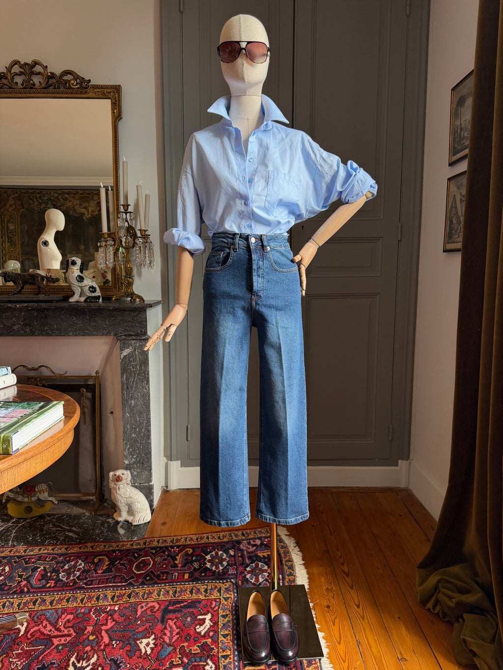 High-waisted cigarette jeans