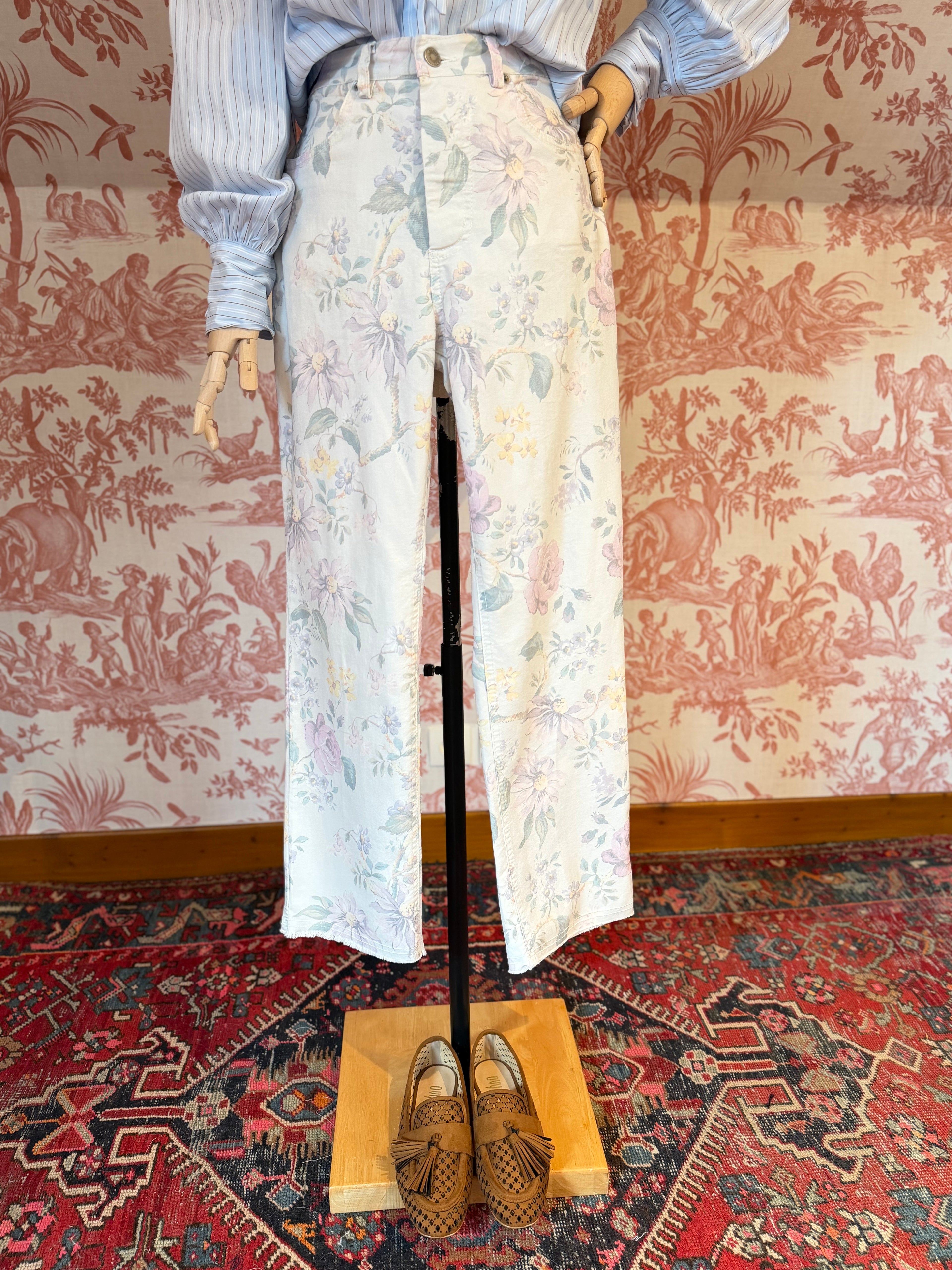 Floral jeans