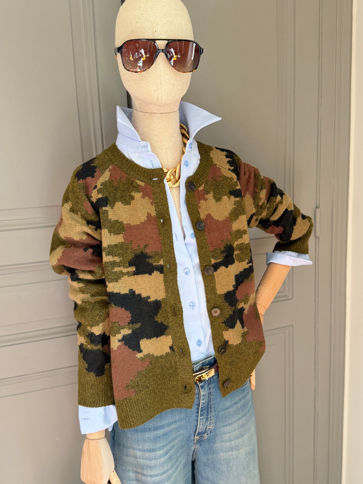 Camo cardigan