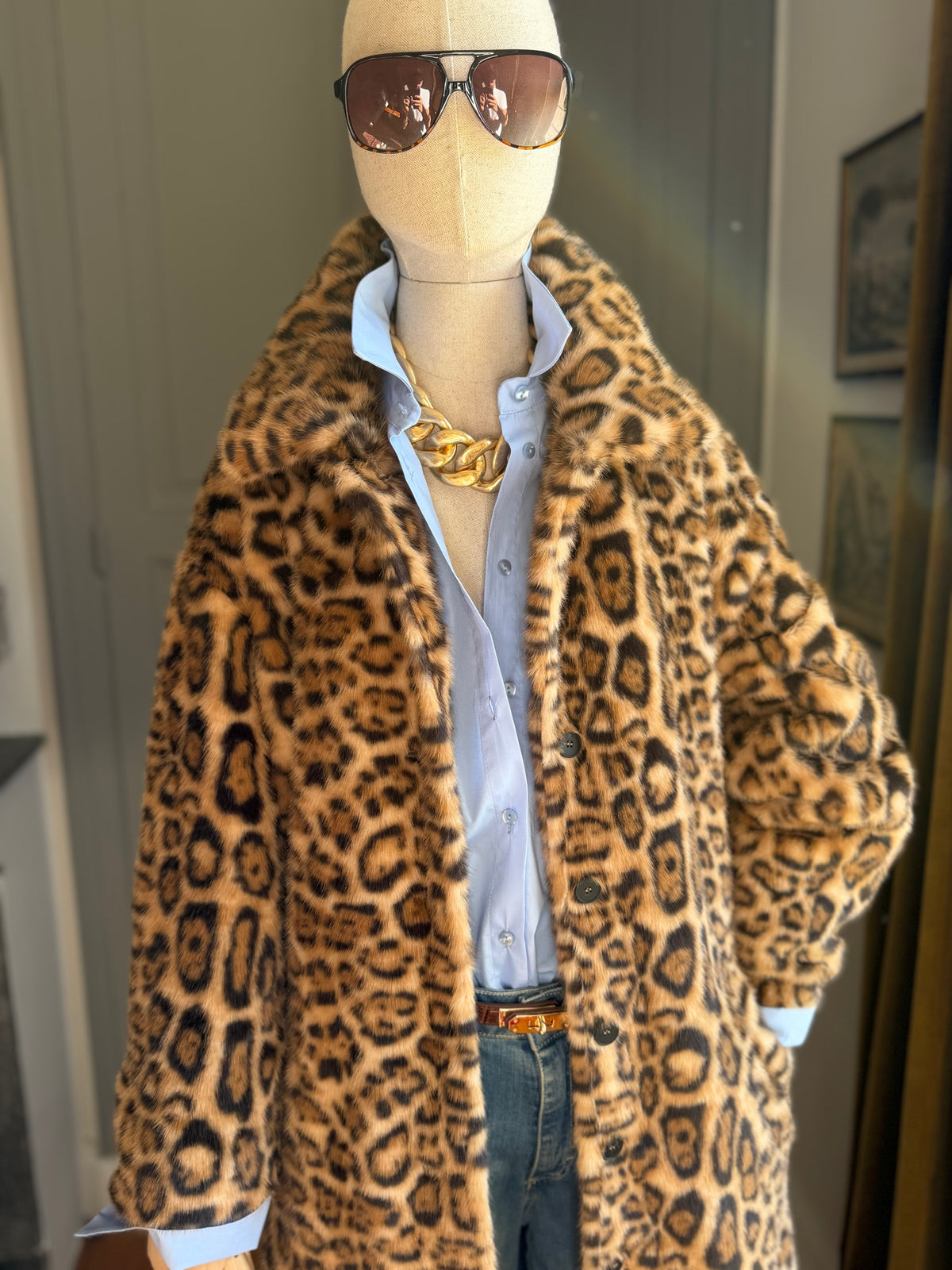 Cappotto ecopelliccia animalier