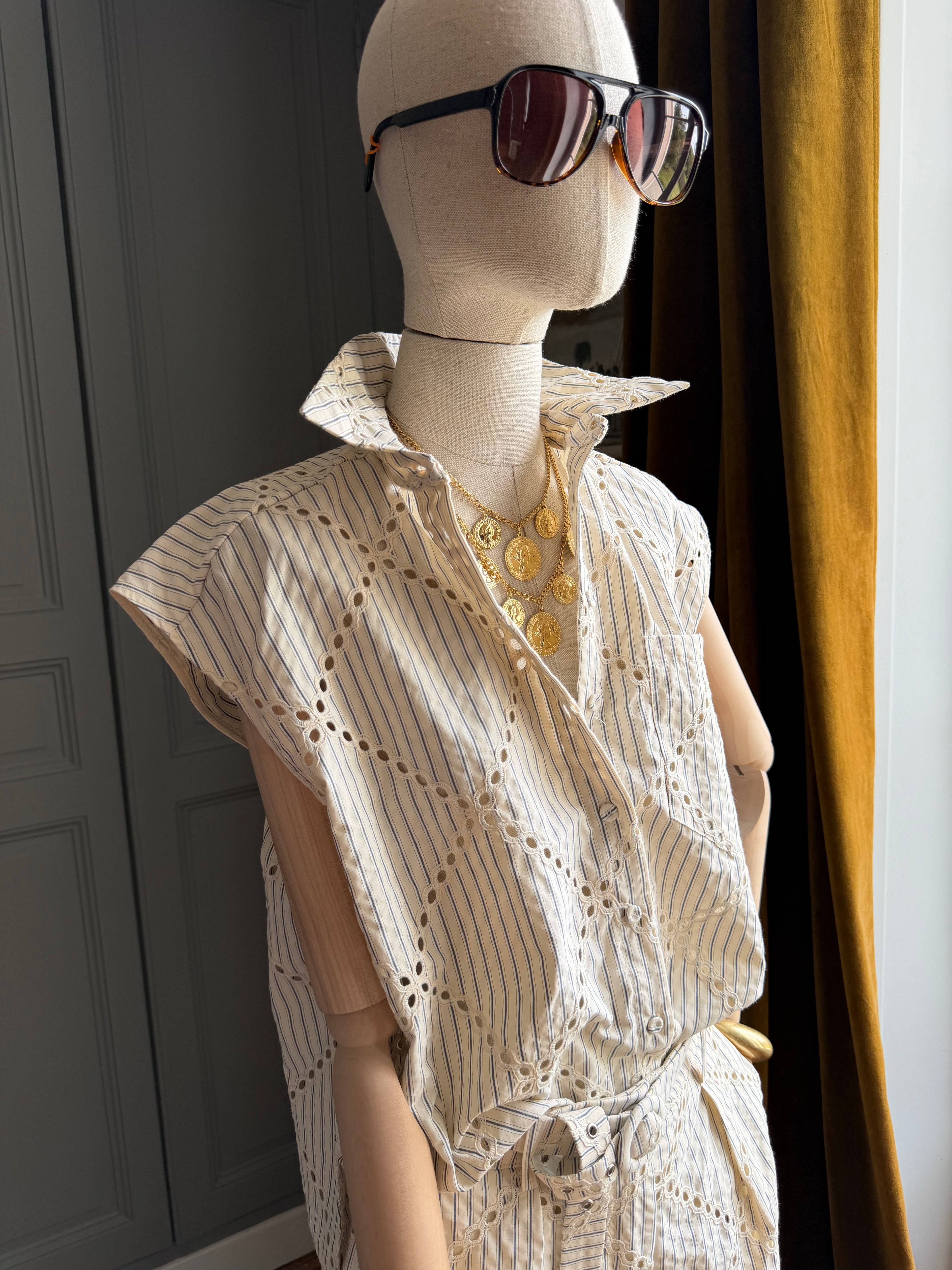 Camicia sangallo gessata