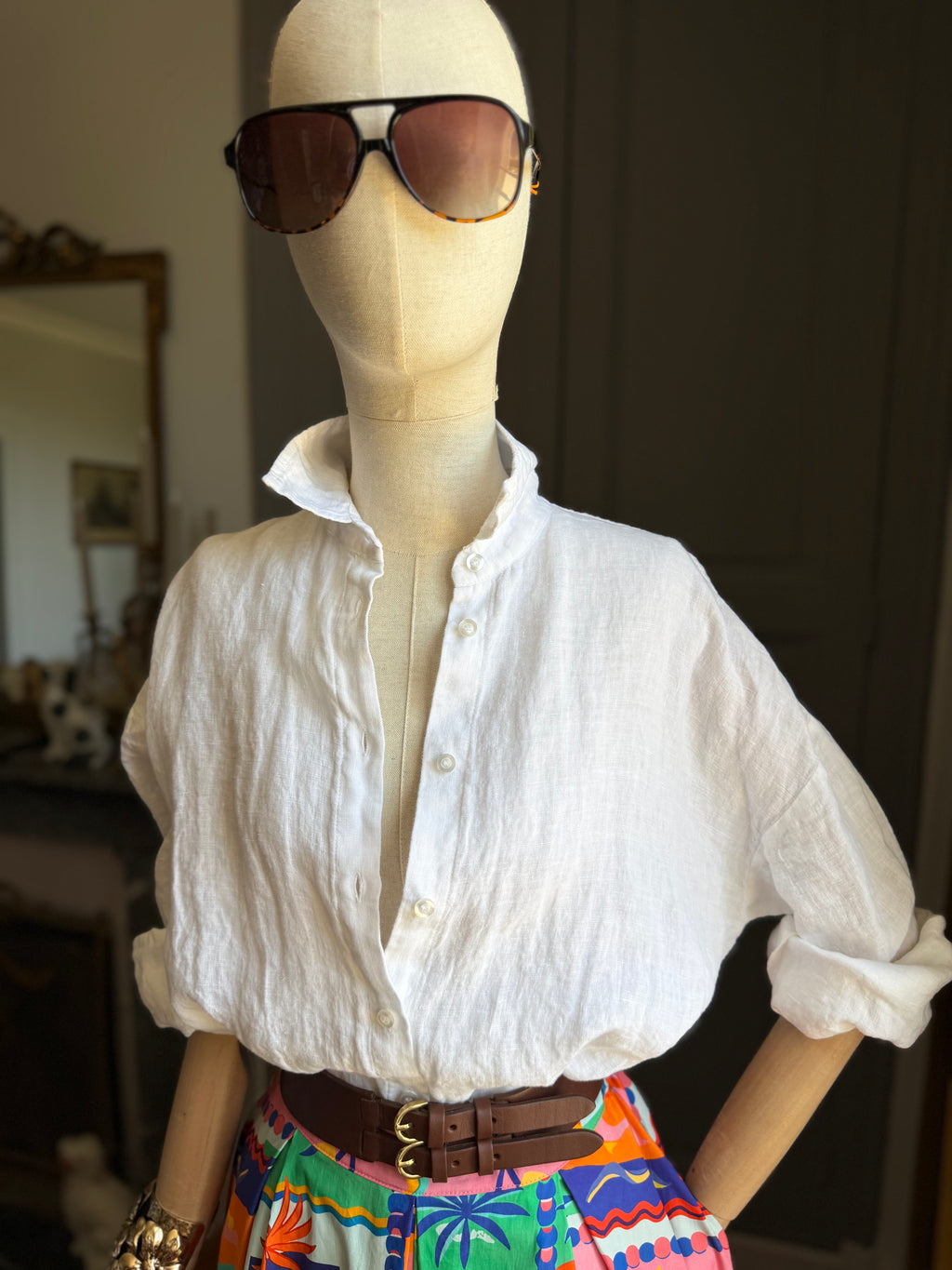 Camicia puro lino bianca