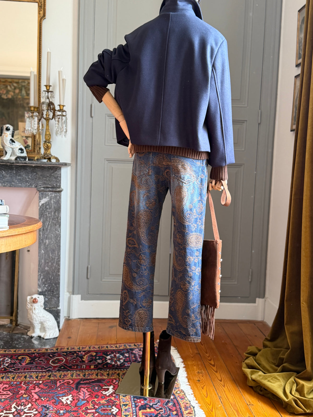 Jeans ricami paisley