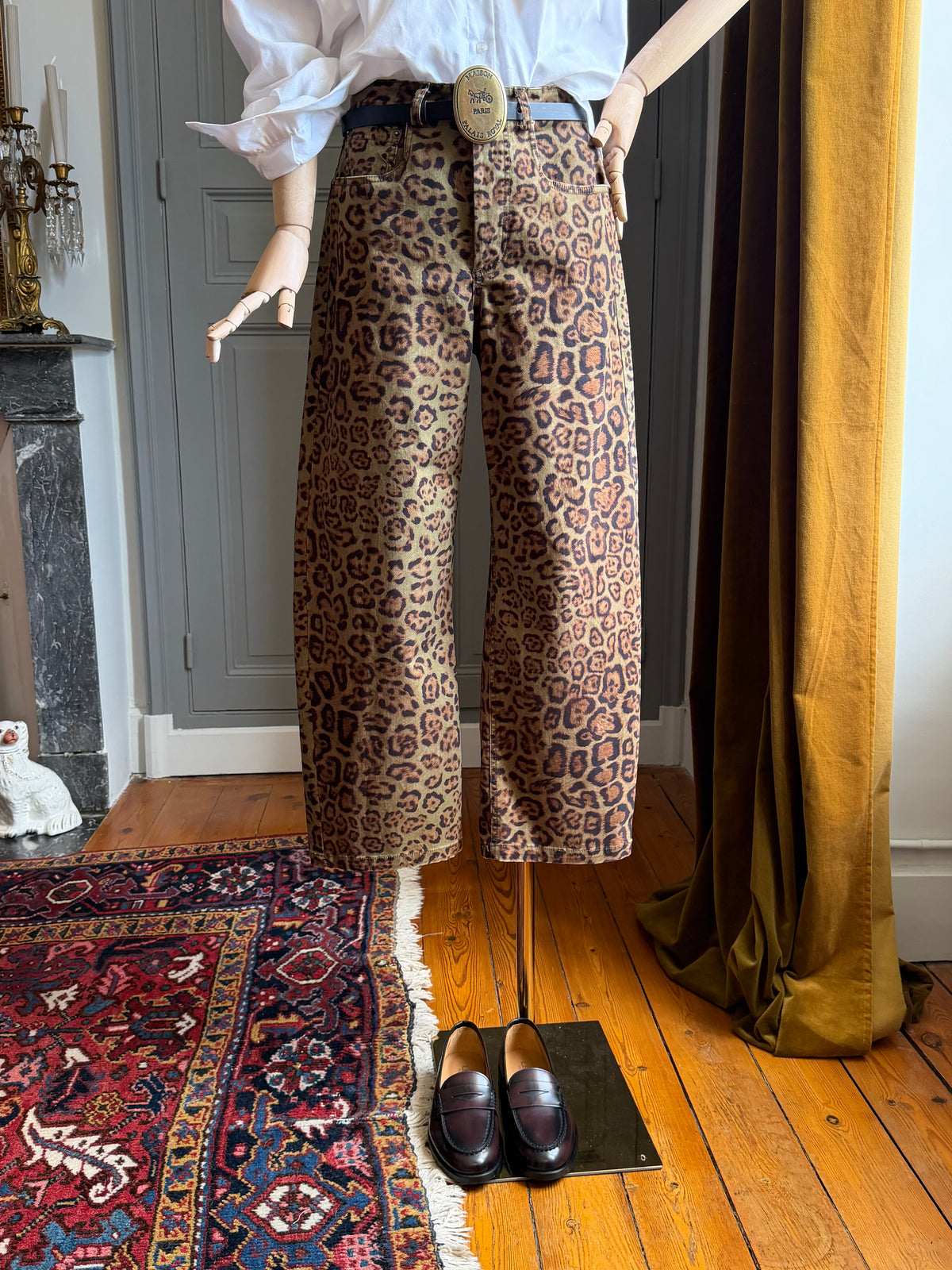 Jeans barrel animalier
