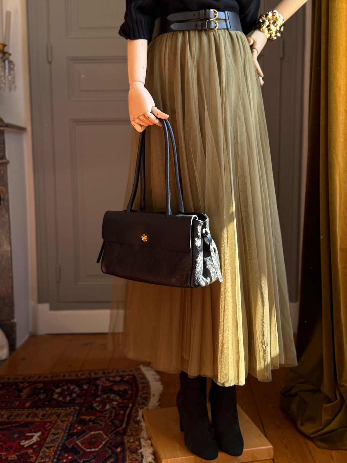 Gonna lunga tulle militare