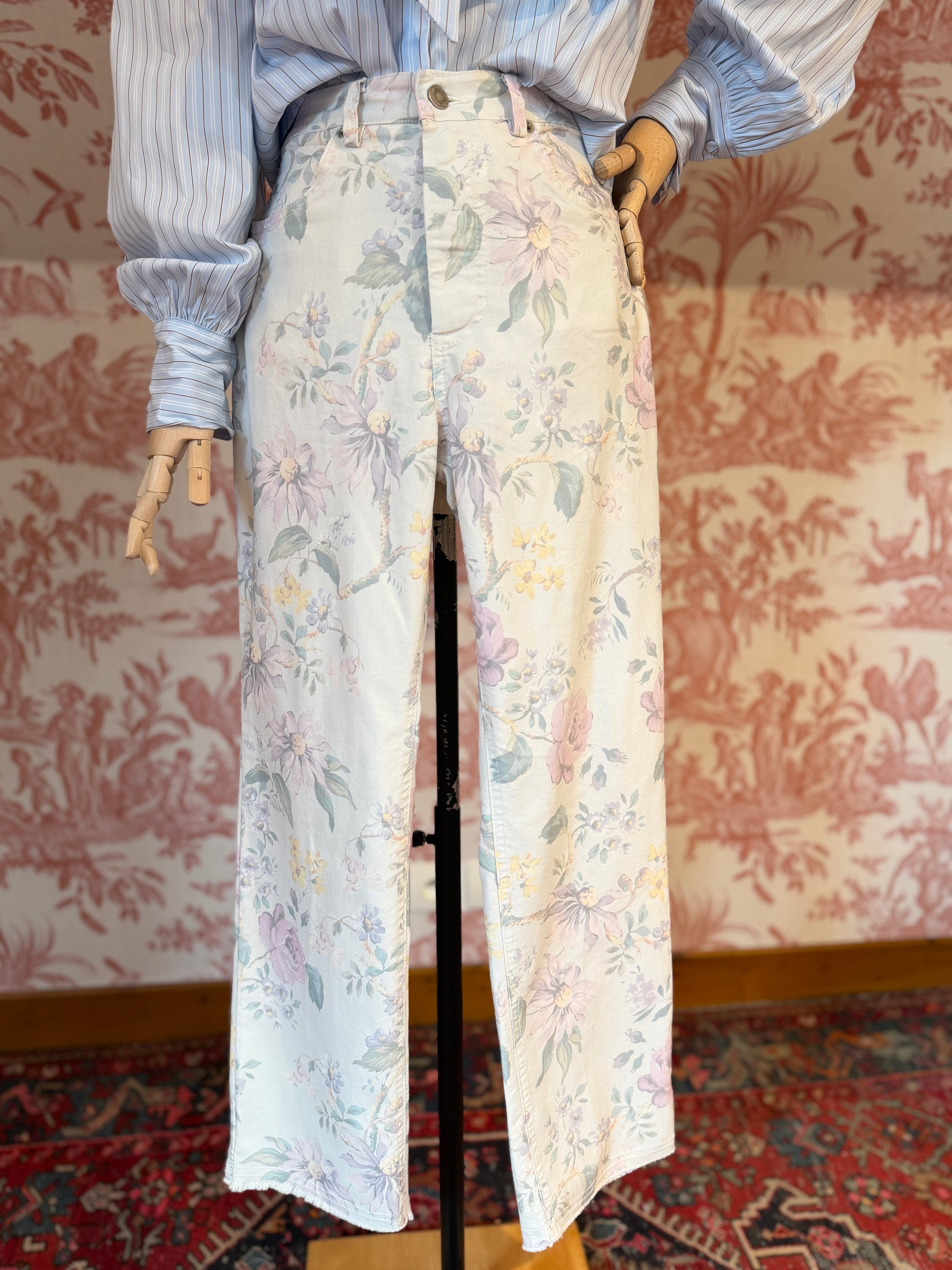 Floral jeans