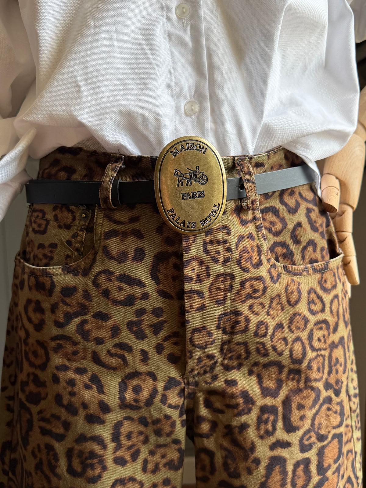 Jeans barrel animalier
