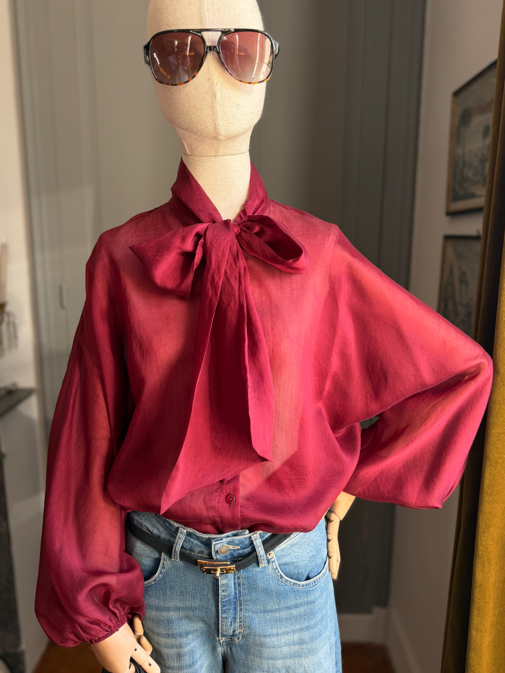 Blusa fiocco burgundy
