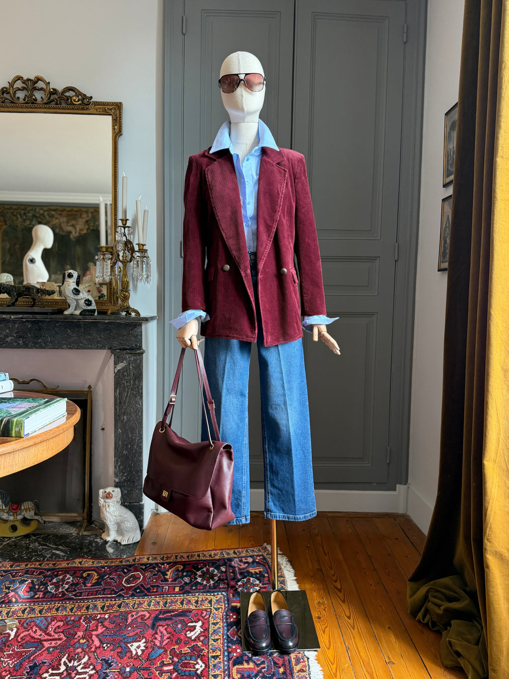 Blazer velluto coste bordeaux