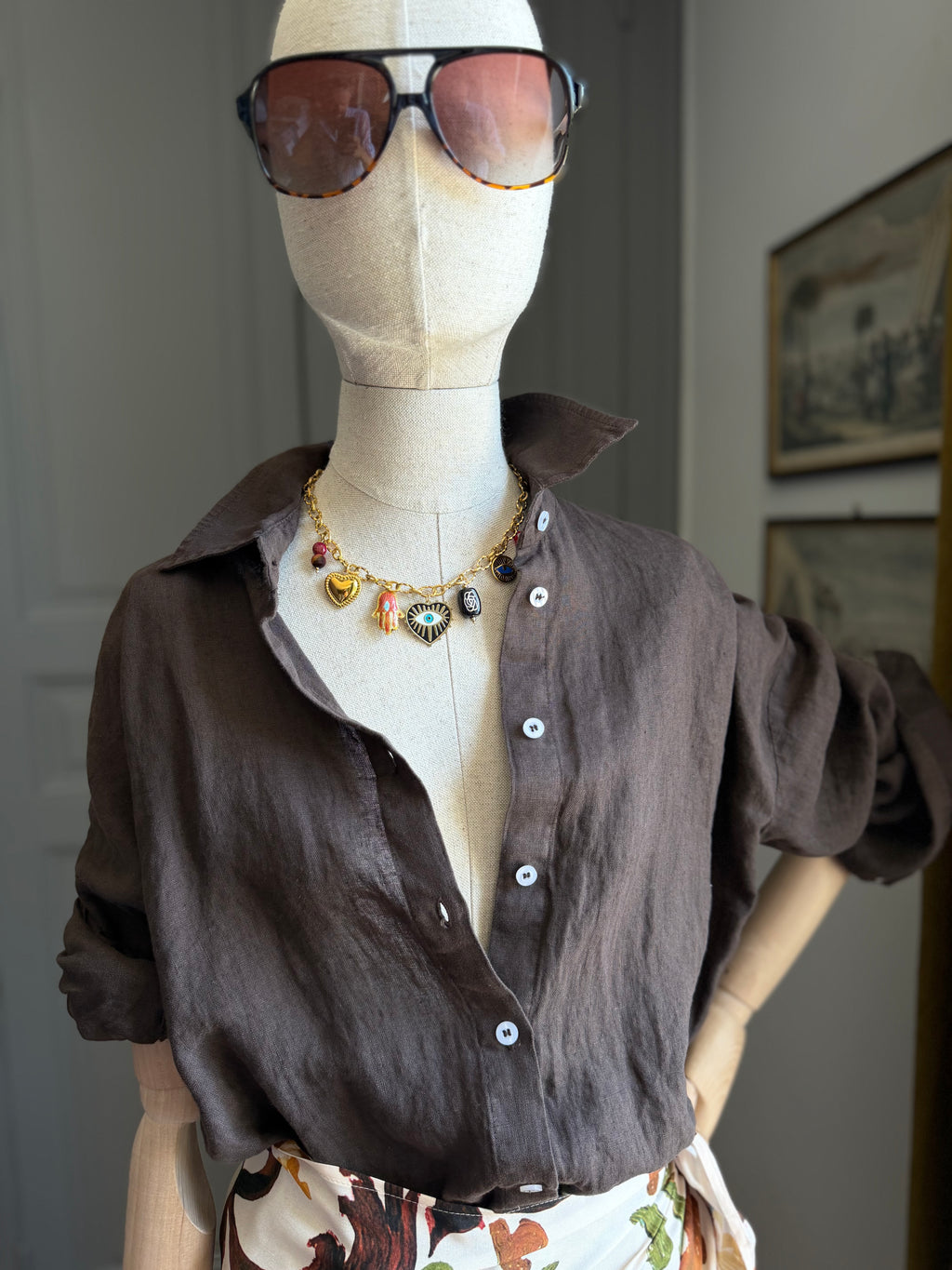 Camicia puro lino moro