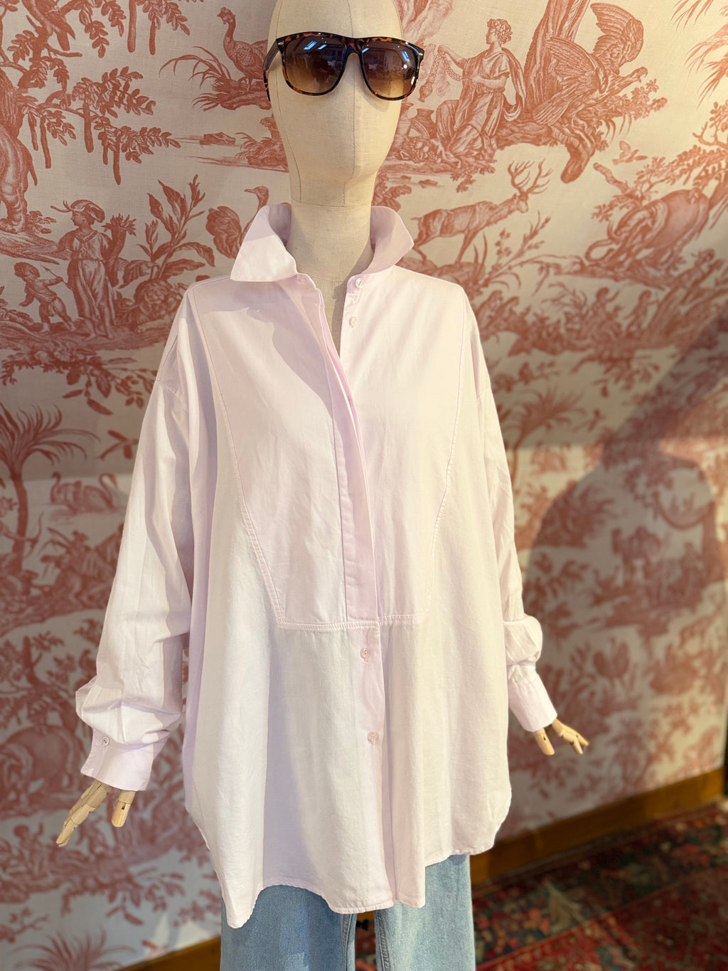 Maxi camicia rosa