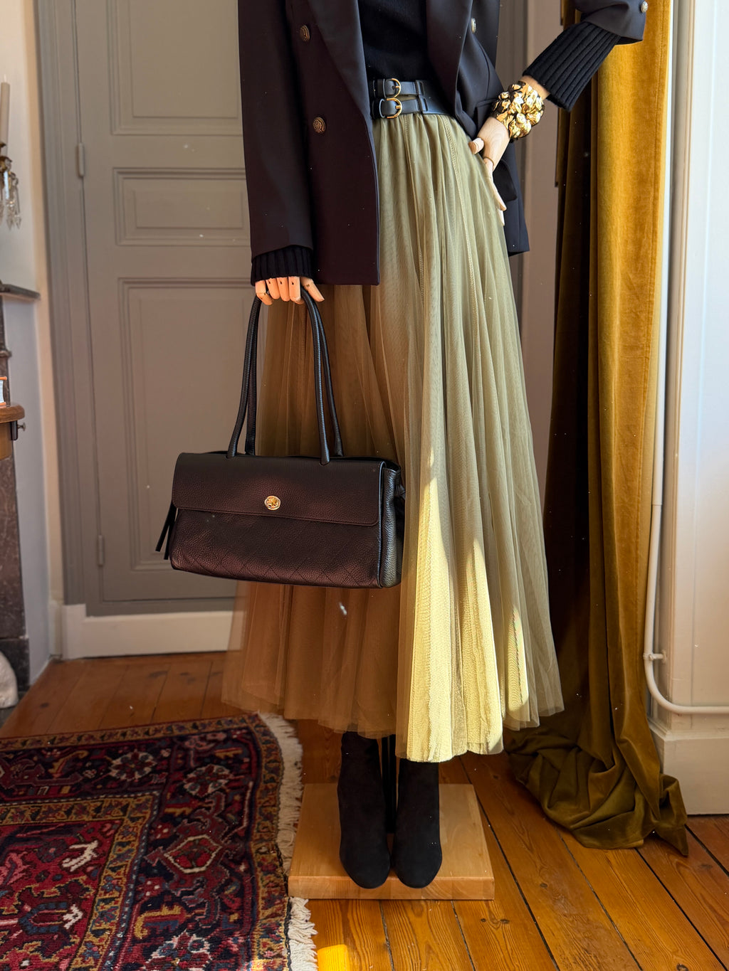 Gonna lunga tulle militare