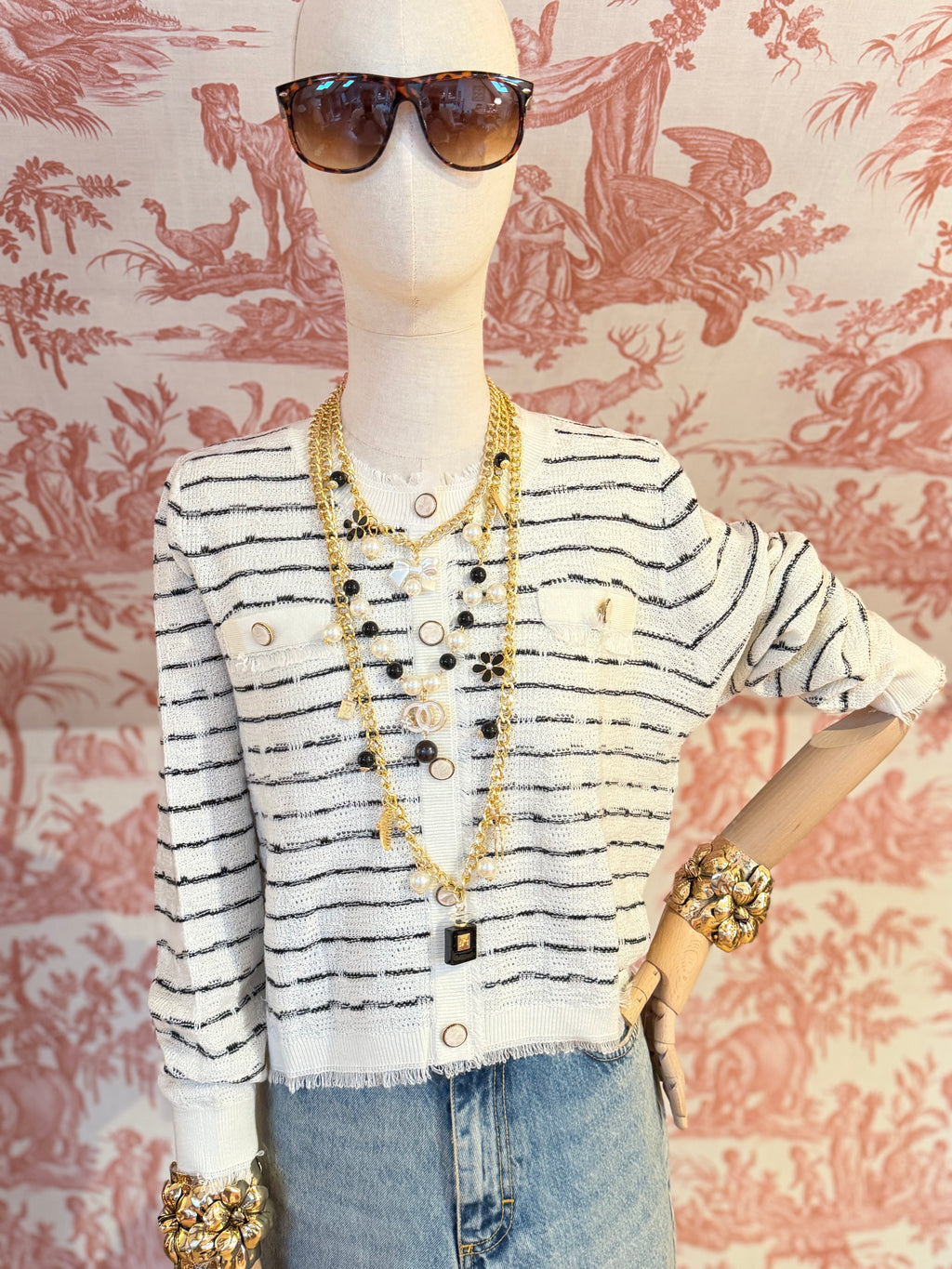 Cardigan-effect sweater