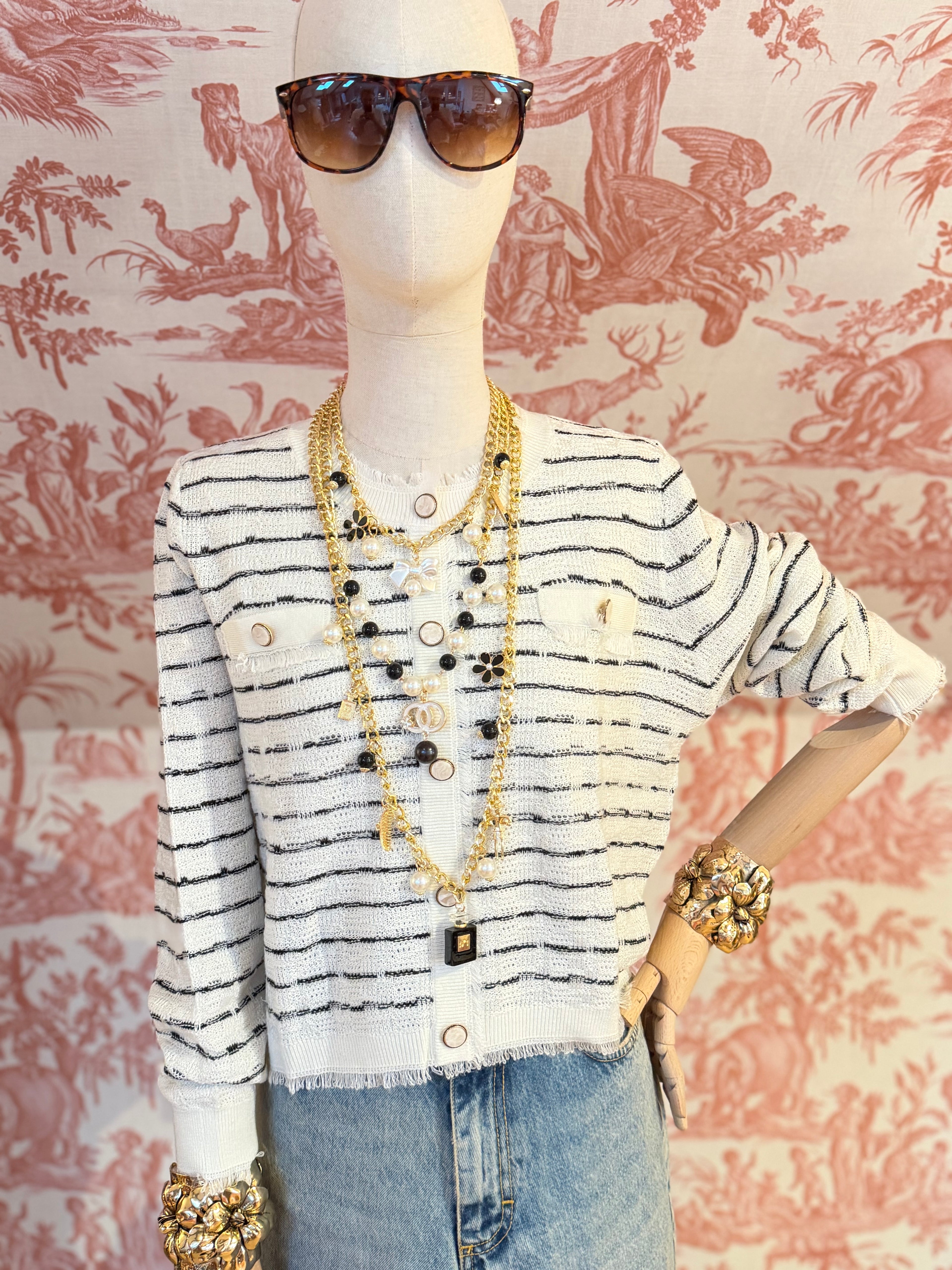 Maglia effetto cardigan
