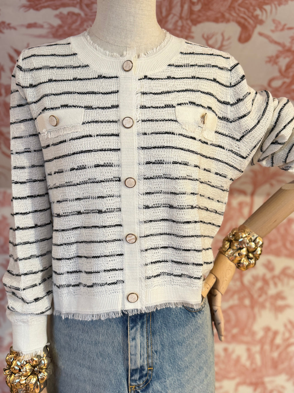 Cardigan-effect sweater