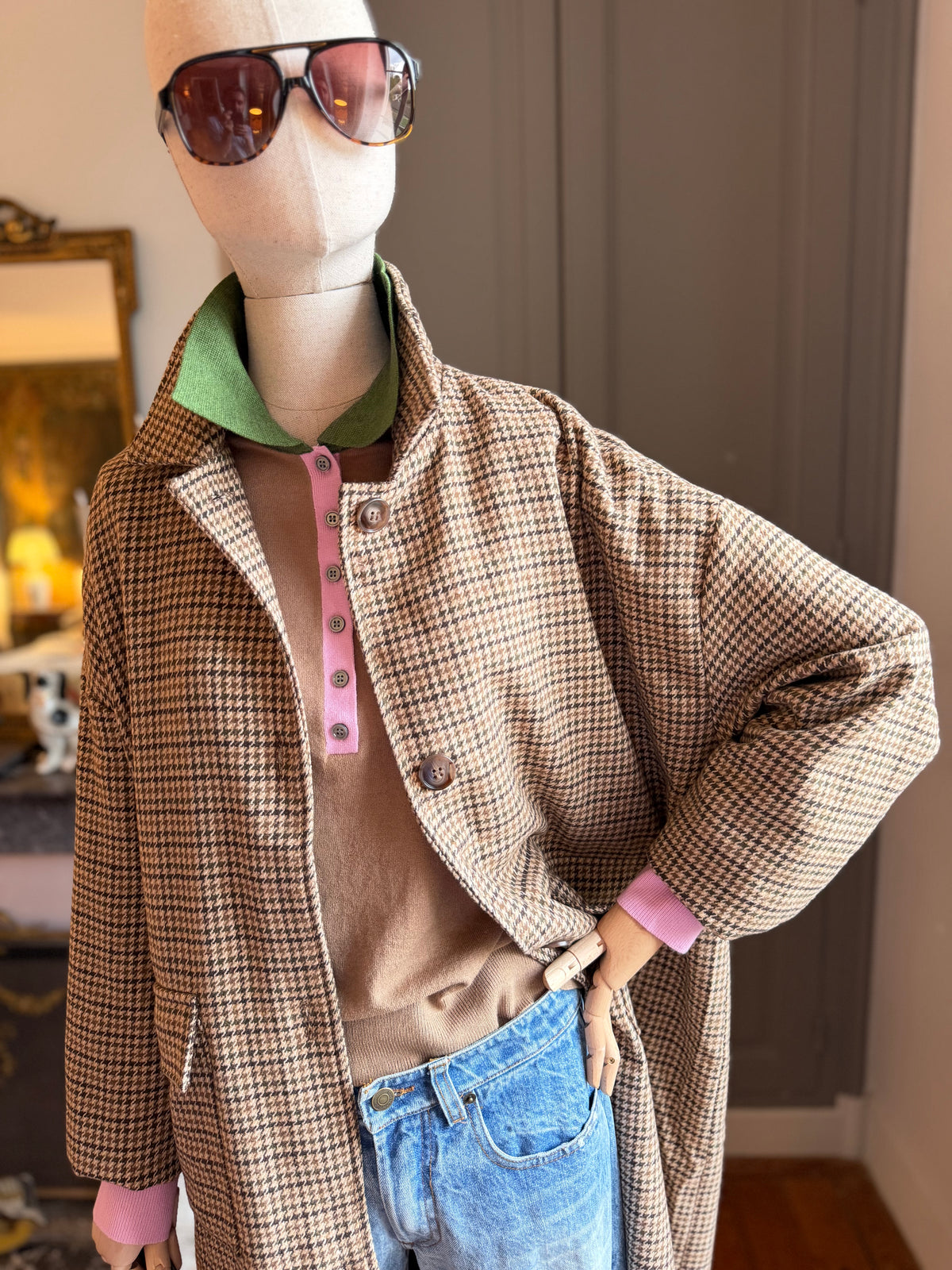 Cappotto maxi pied de poule