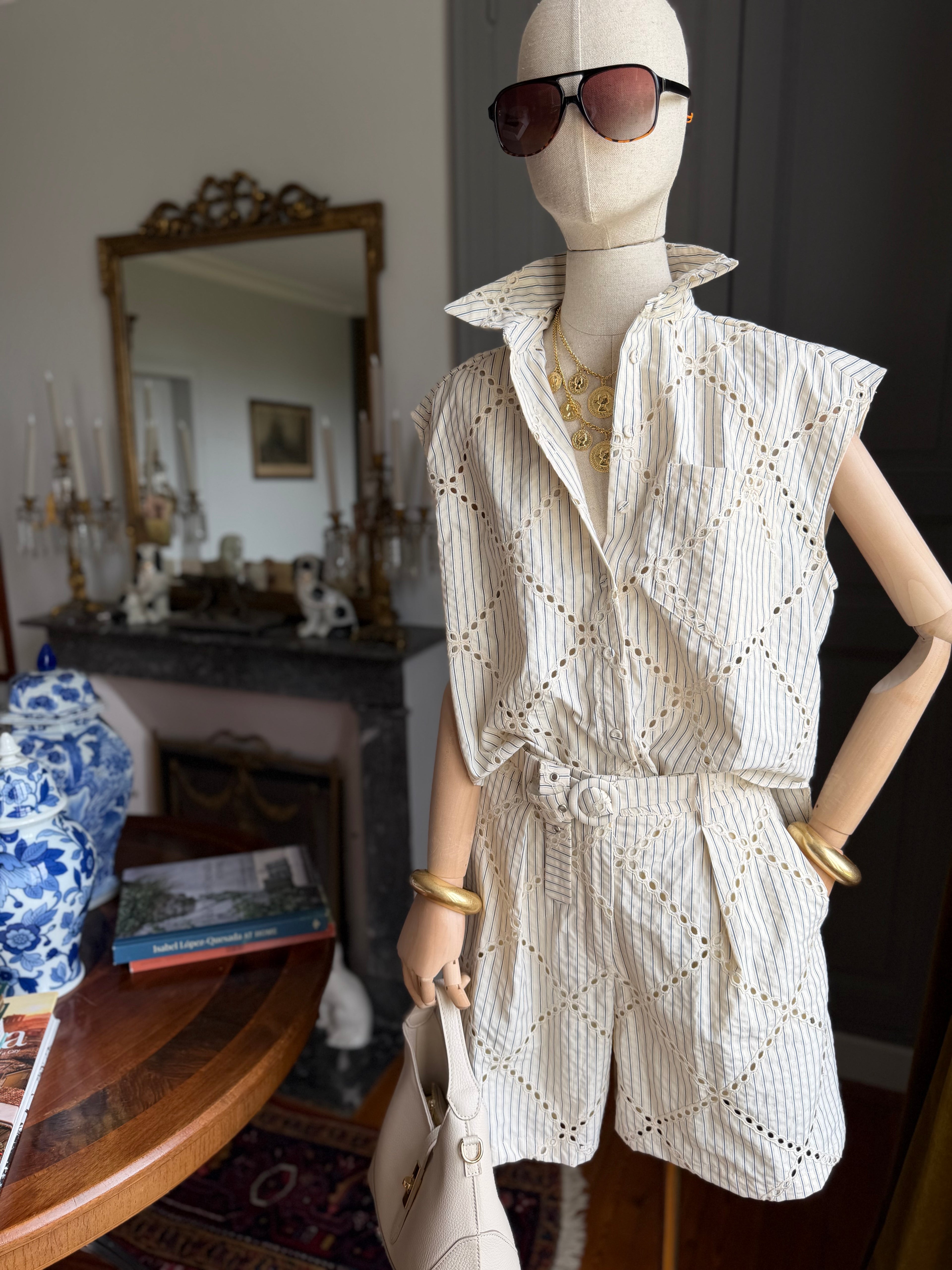 Camicia sangallo gessata