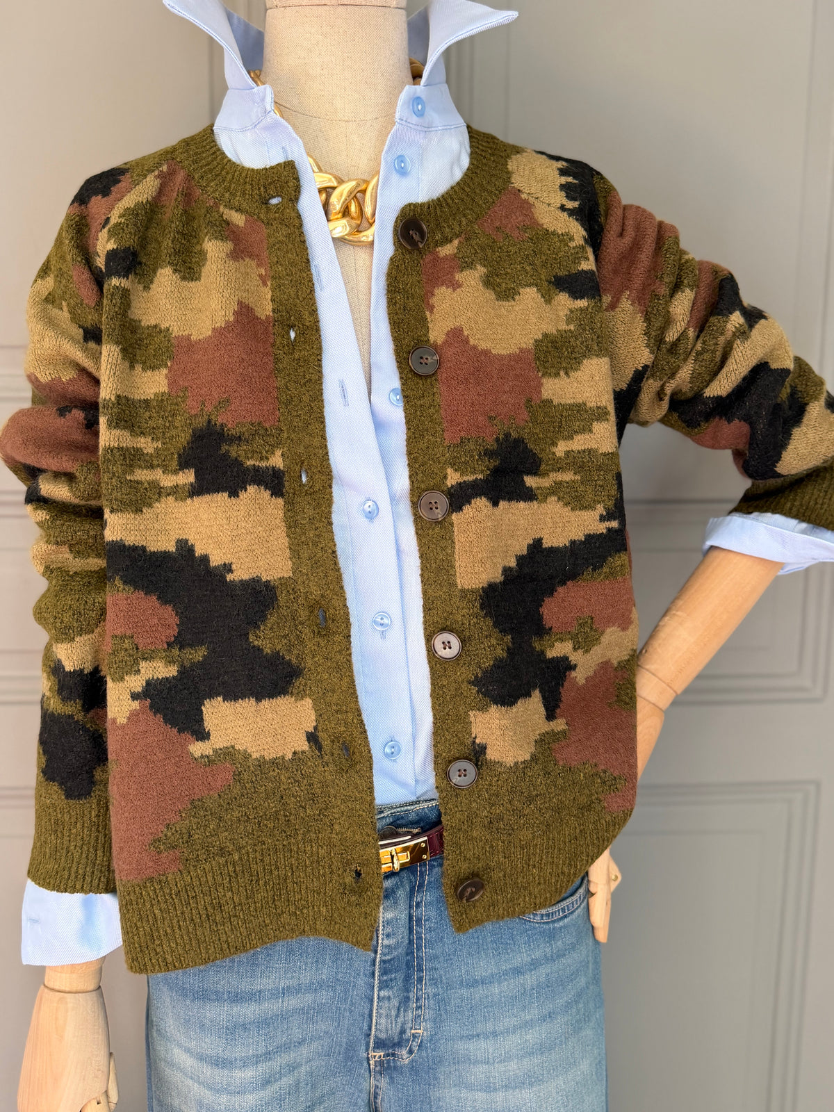 Camo cardigan