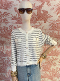 Cardigan-effect sweater