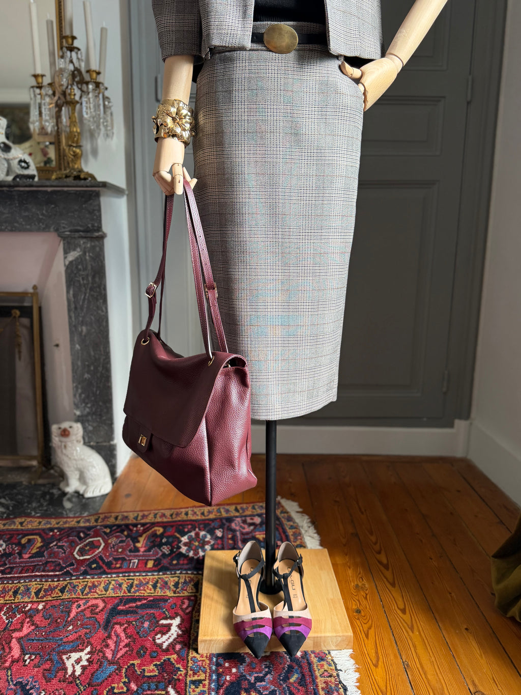 Prince of Wales pencil skirt