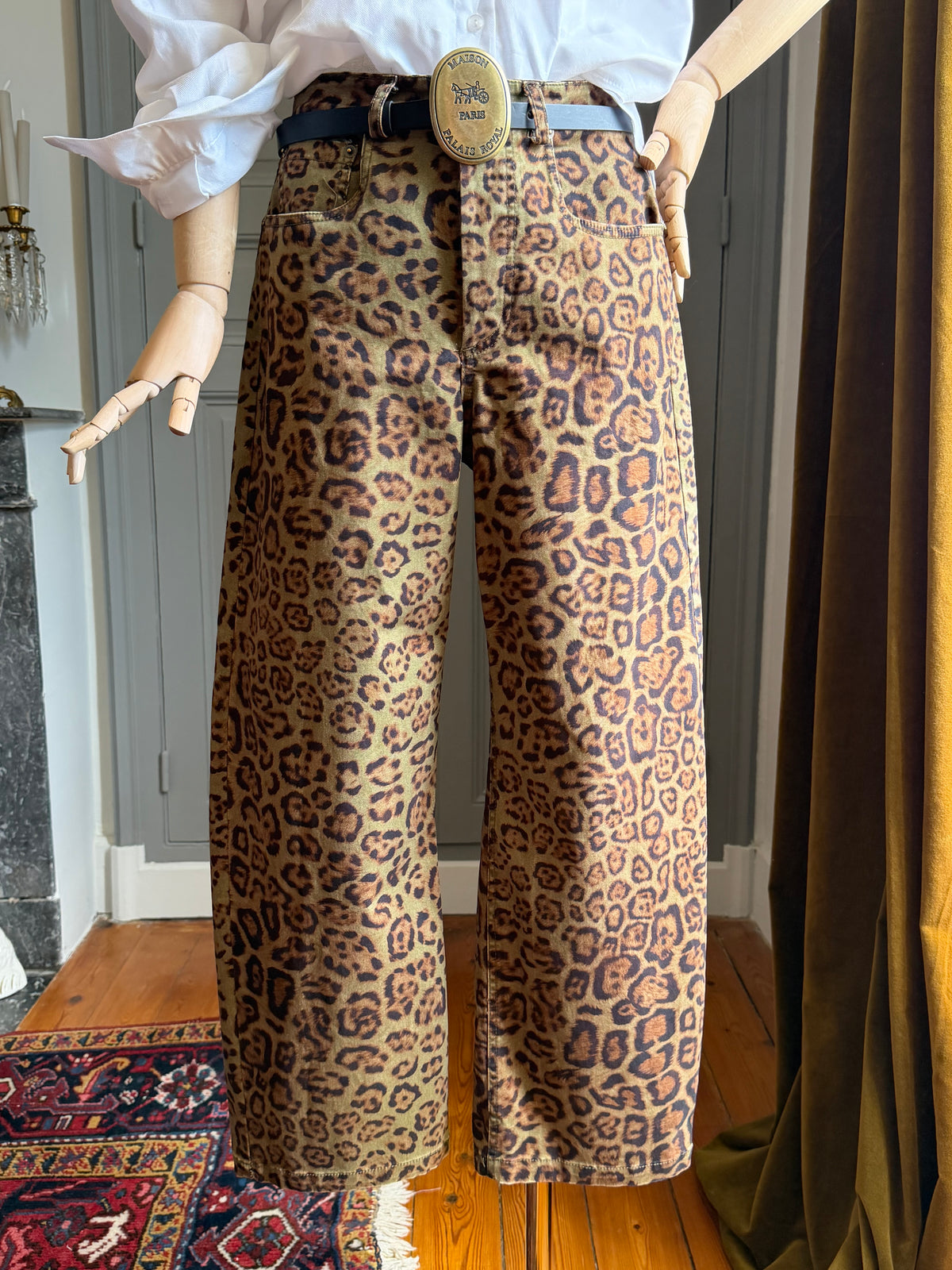 Jeans barrel animalier