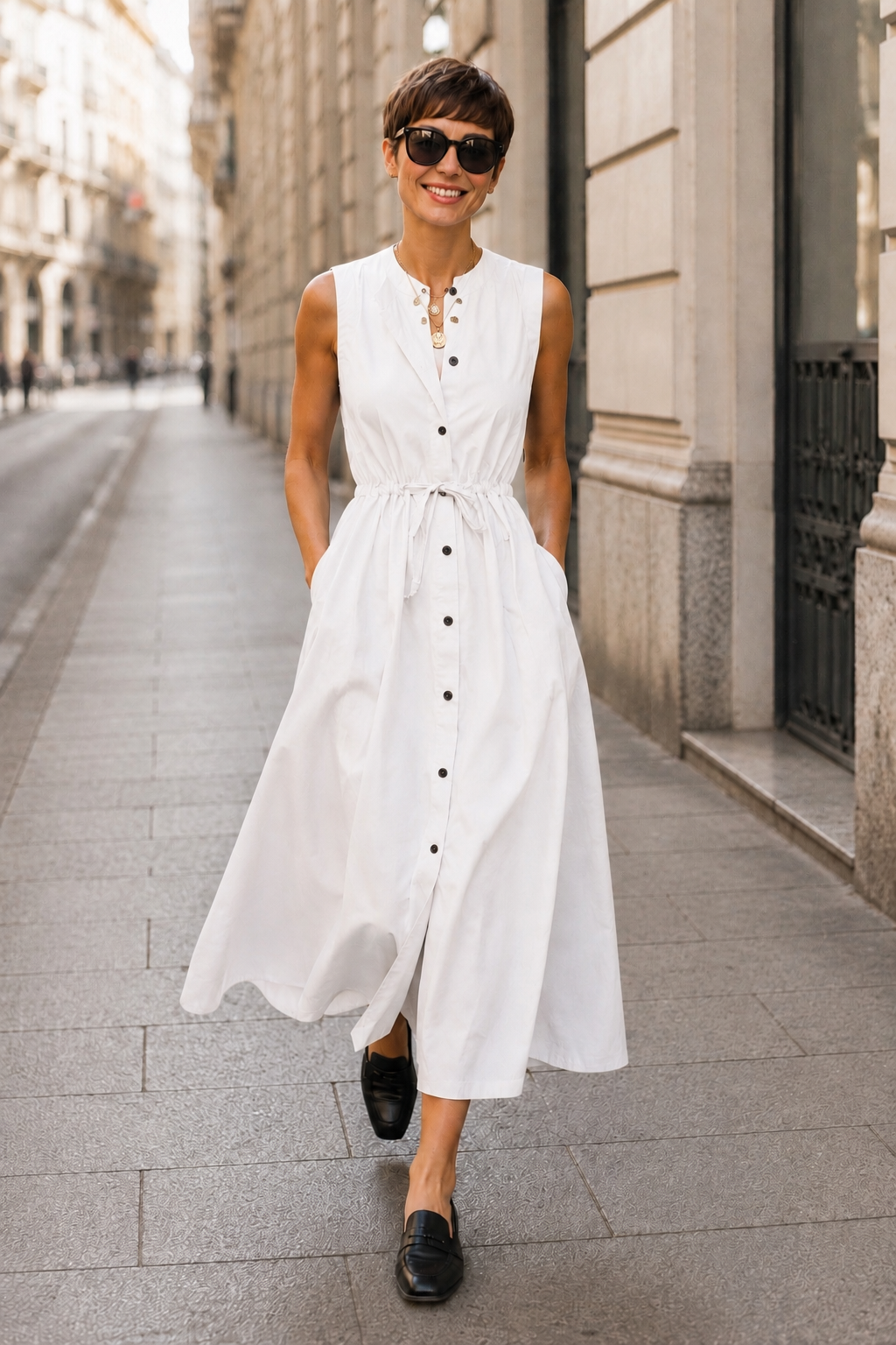 Abito cotone bianco