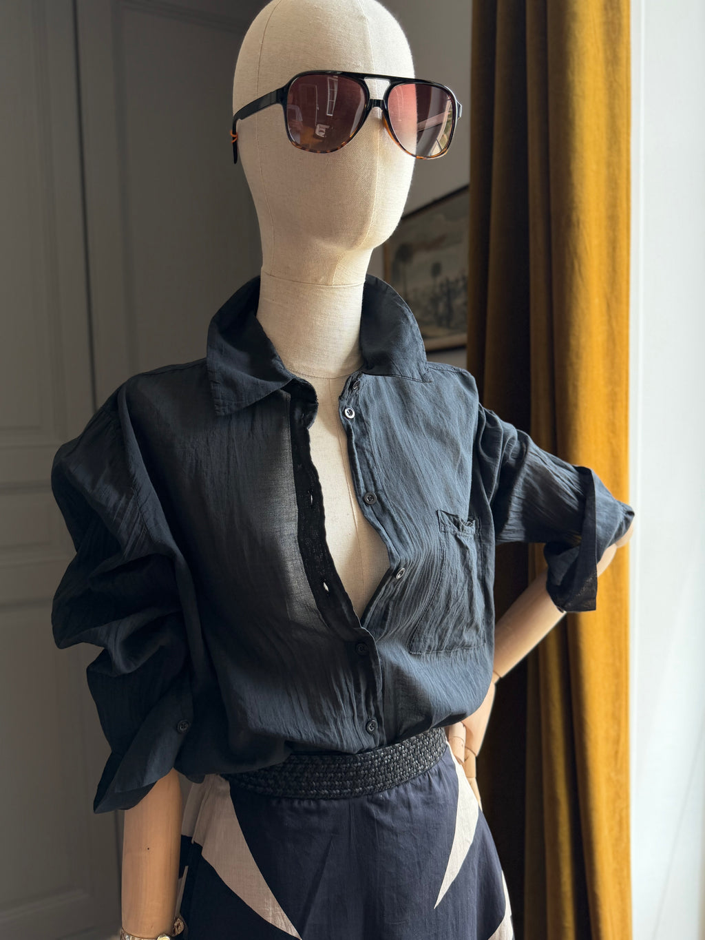 Camicia mussola nera